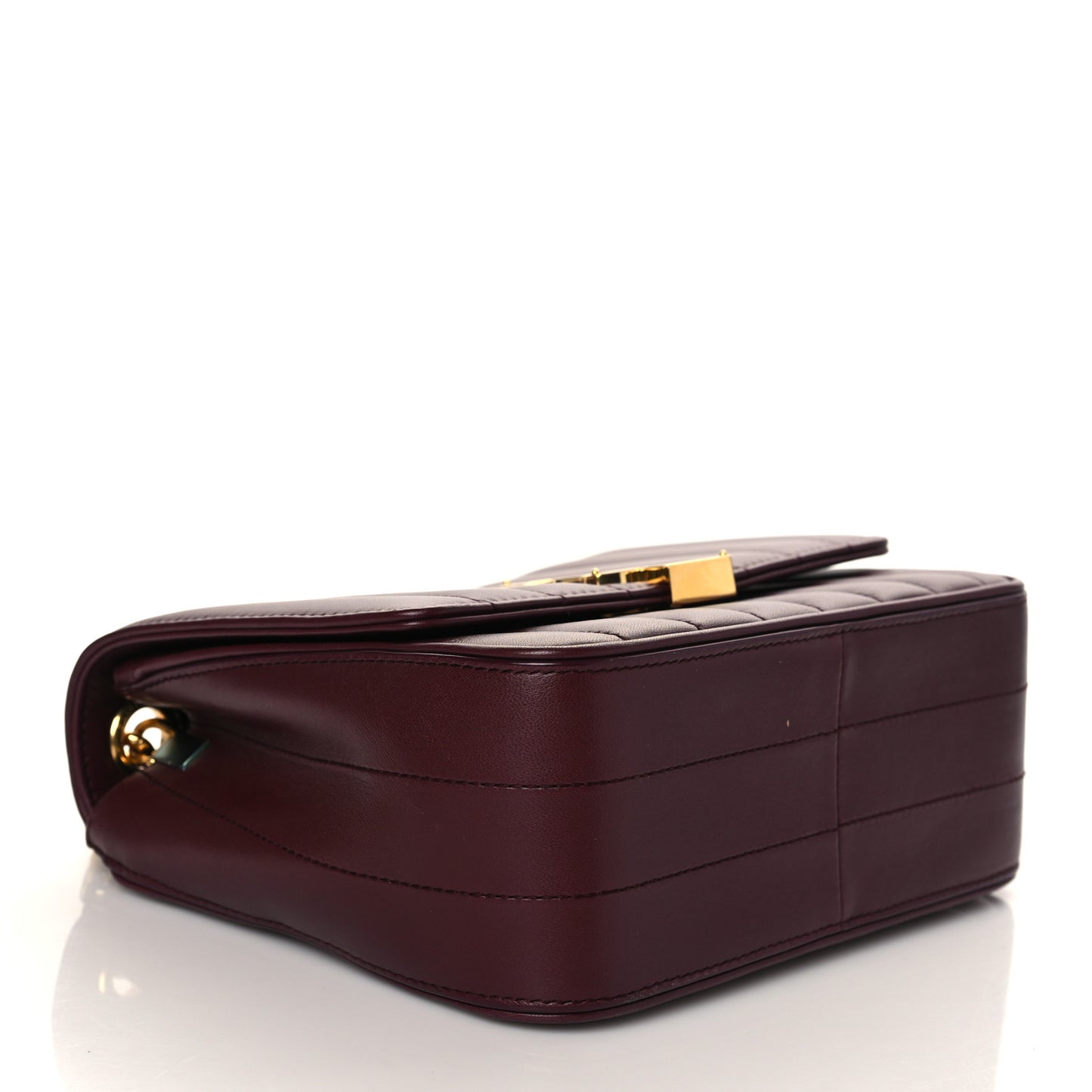 Lambskin Matelasse Monogram Medium Vicky Chain Bag Dark Legion Red