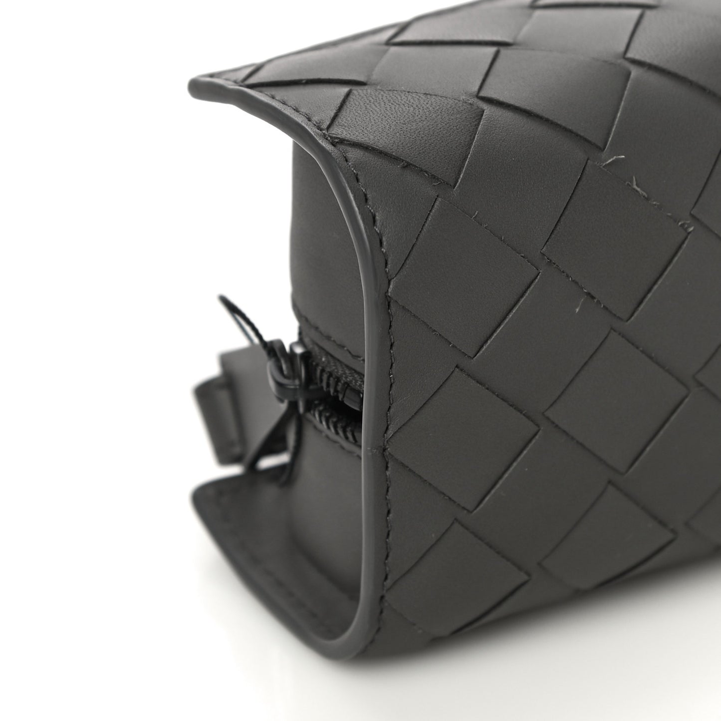 Nappa Maxi Intreccio Wristlet Pouch Graphite
