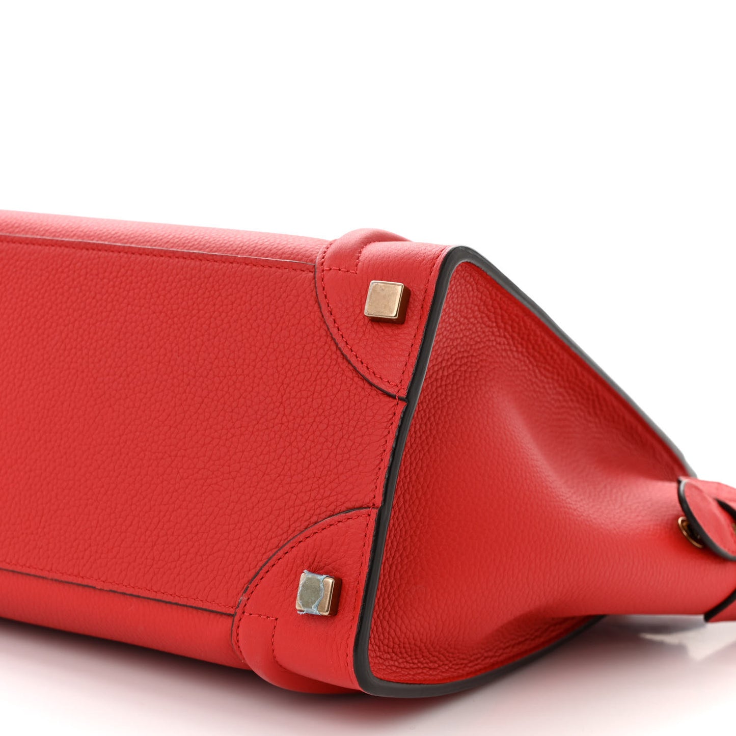 Drummed Calfskin Micro Luggage Red