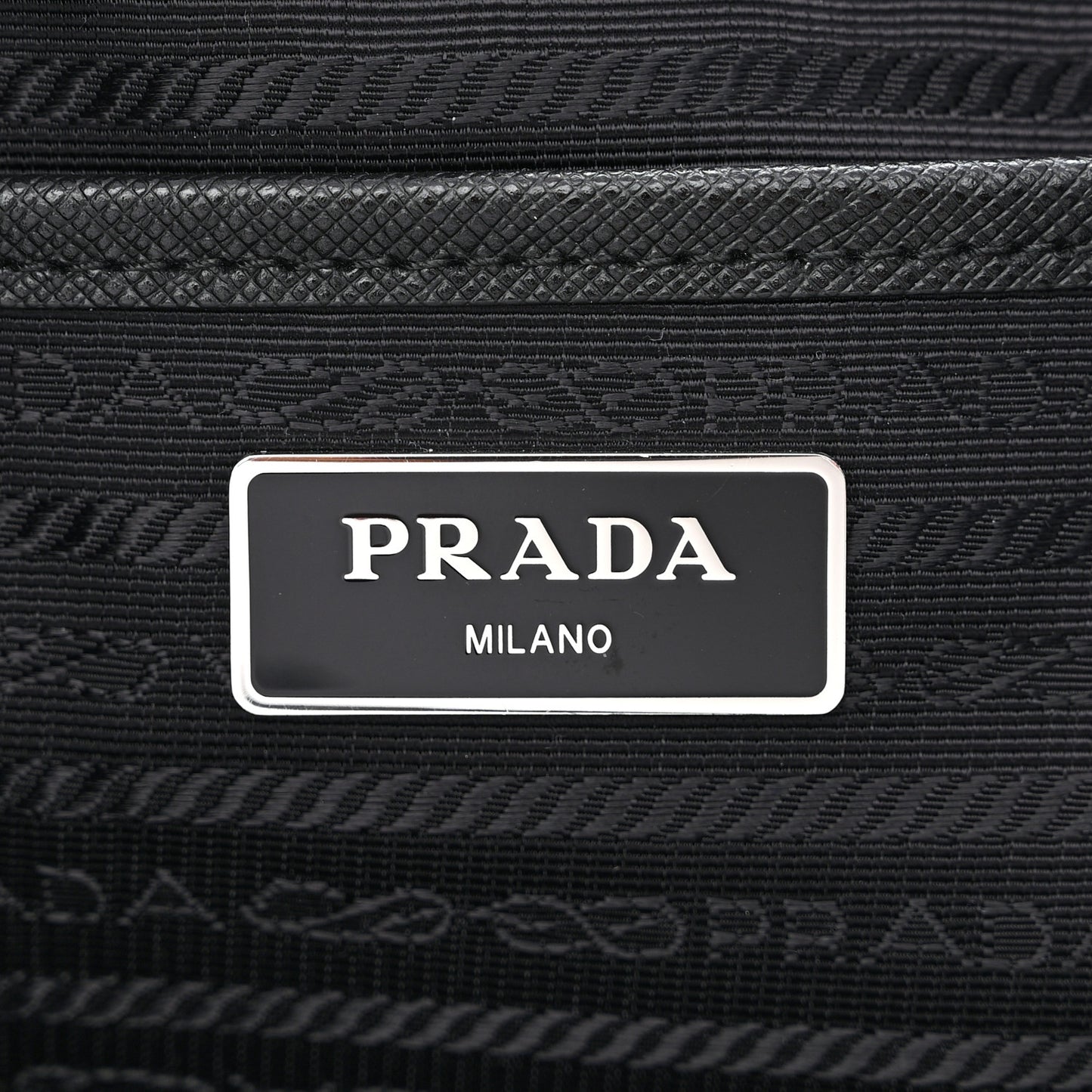 Nylon Vela Saffiano Medium Backpack Black