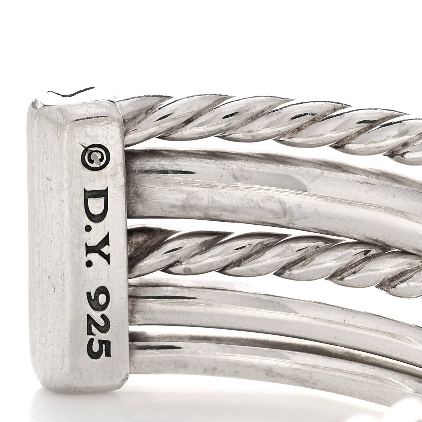 Sterling Silver Diamond Narrow Stax Cuff Bracelet