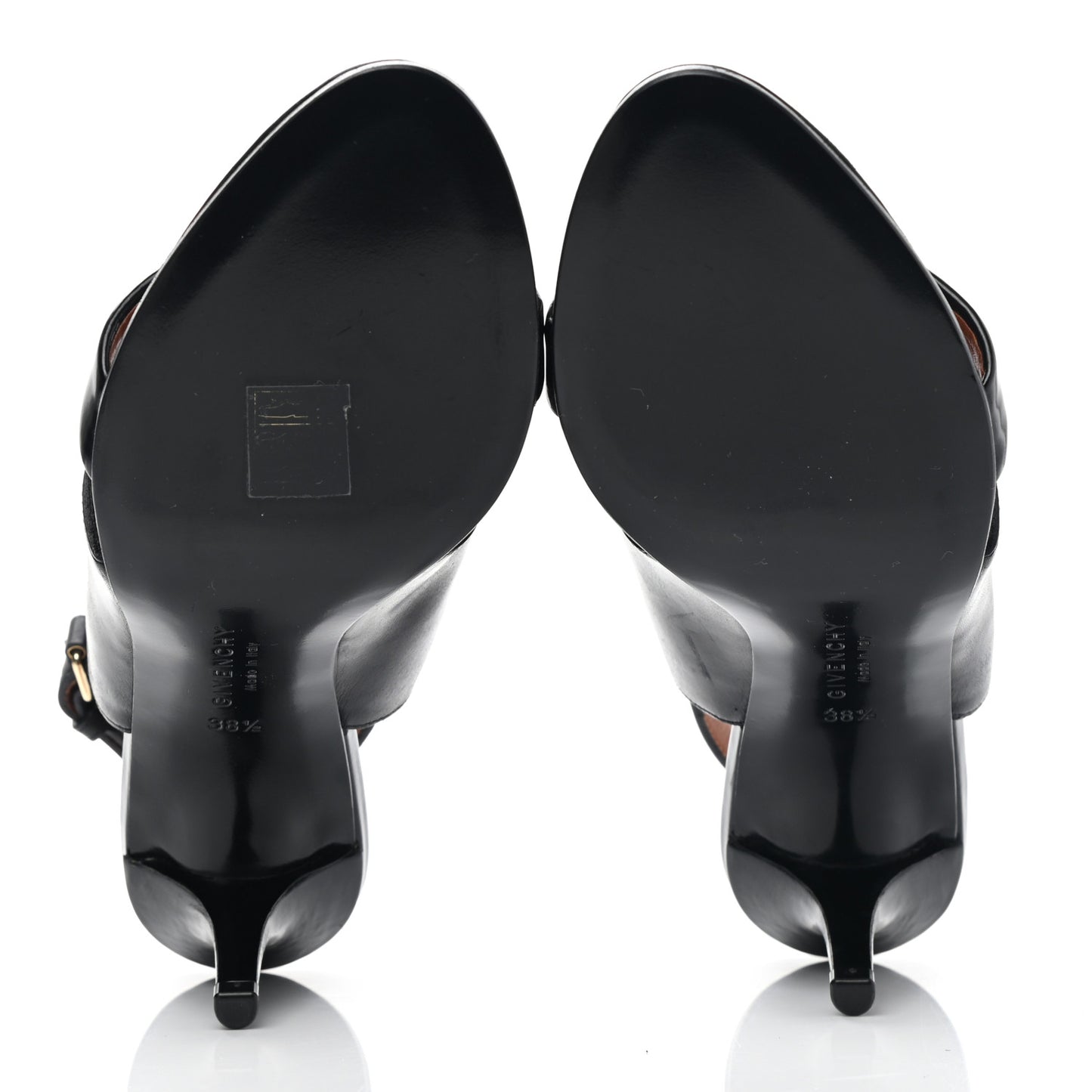 Calfskin Slingback Cutout Sandals 38.5 Black
