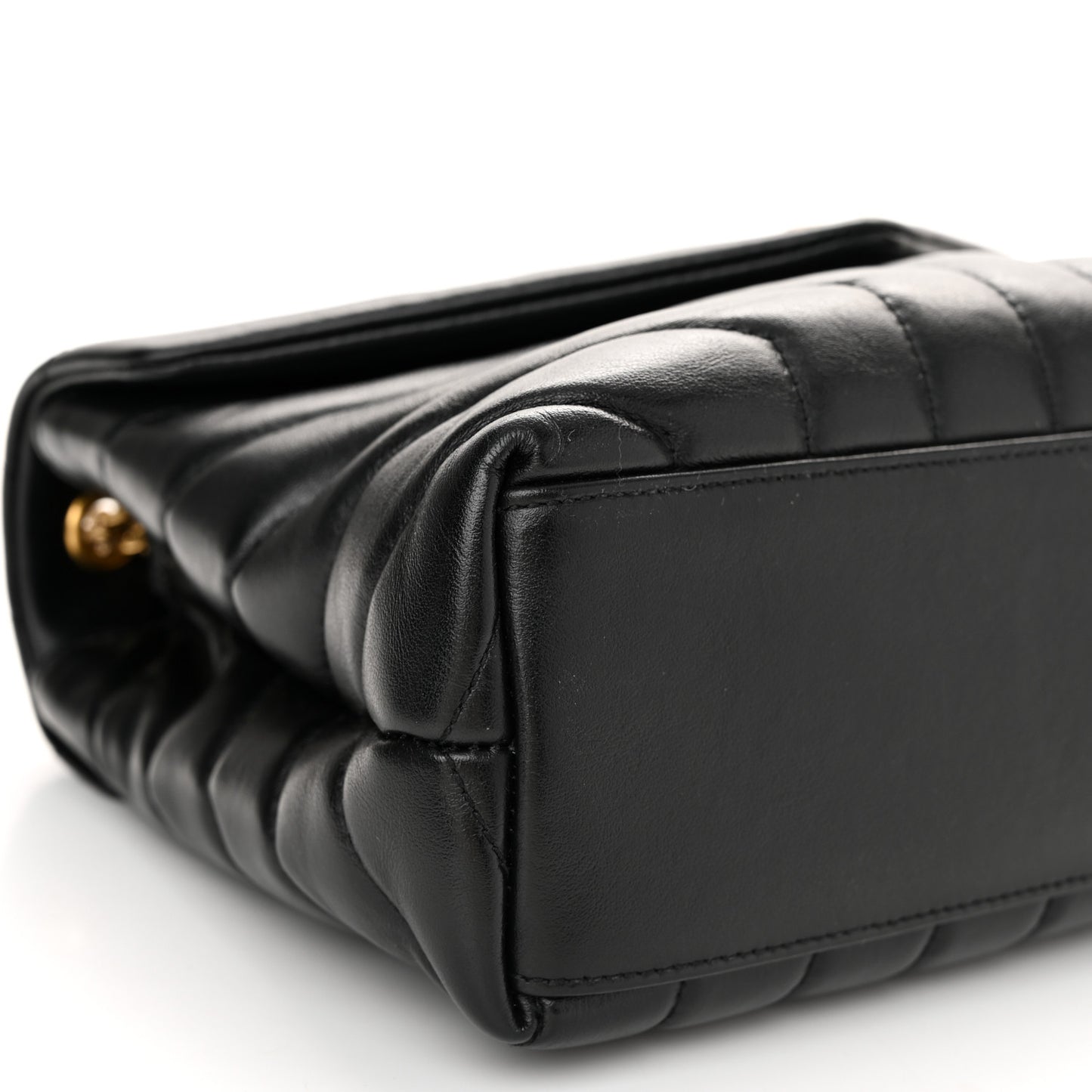 Calfskin Y Quilted Monogram Small Loulou Chain Satchel Black