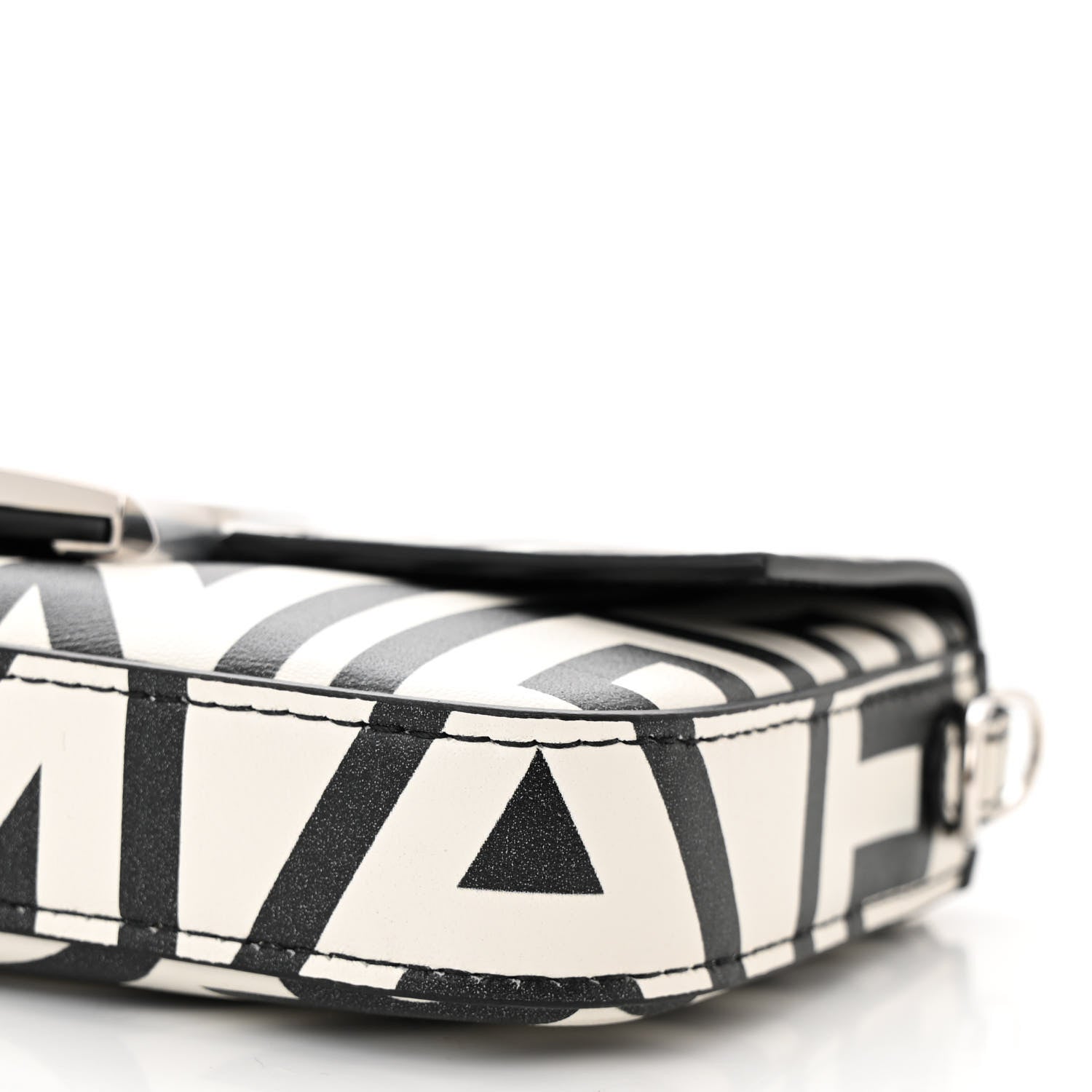 Fendi X MARC JACOBS Nappa Vitello King Logo Print Phone Baguette White Black 10 of 10