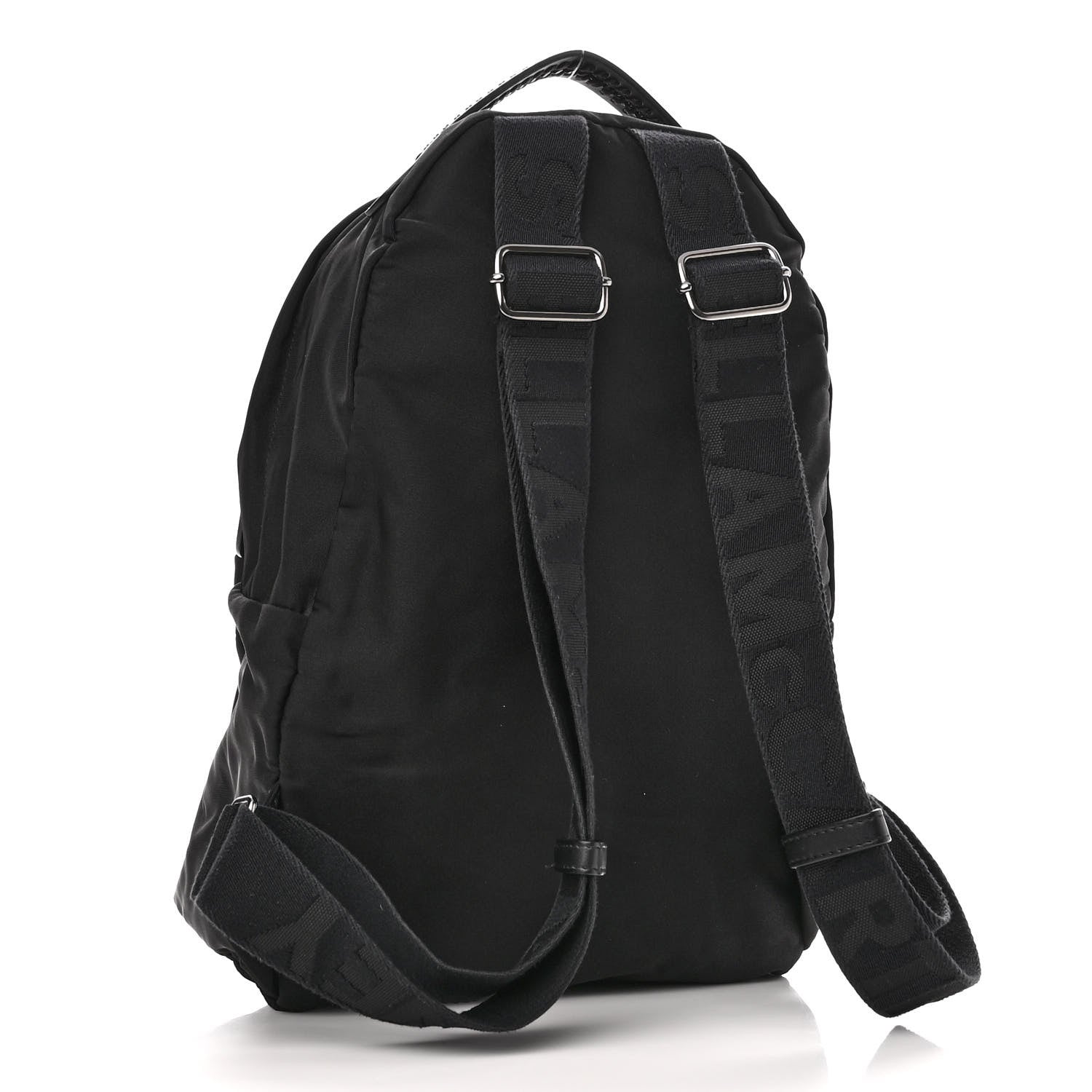 Stella McCartney Nylon Falabella Logo Go Backpack Black White 2 of 8