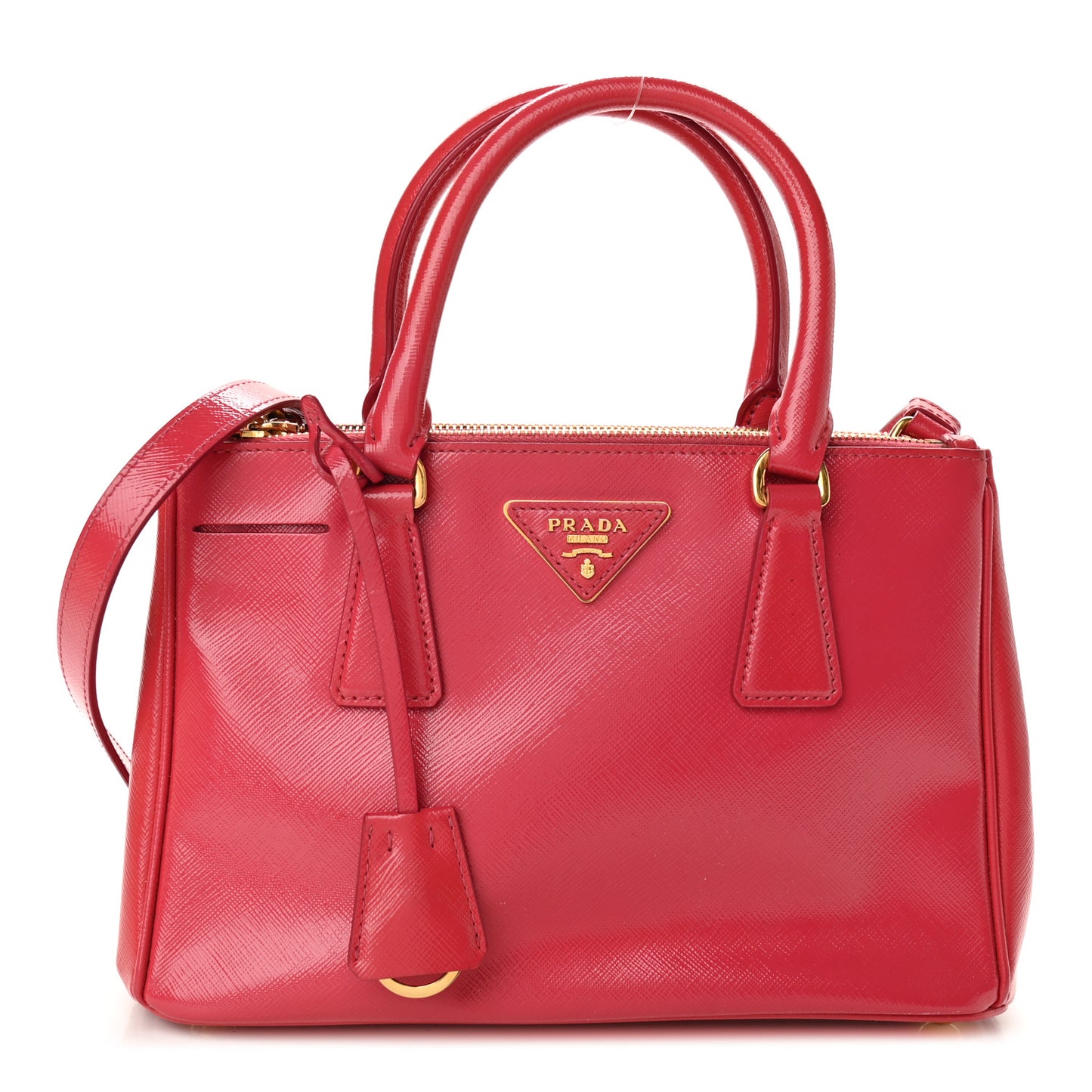 Saffiano Vernice Mini Galleria Double Zip Tote Peonia