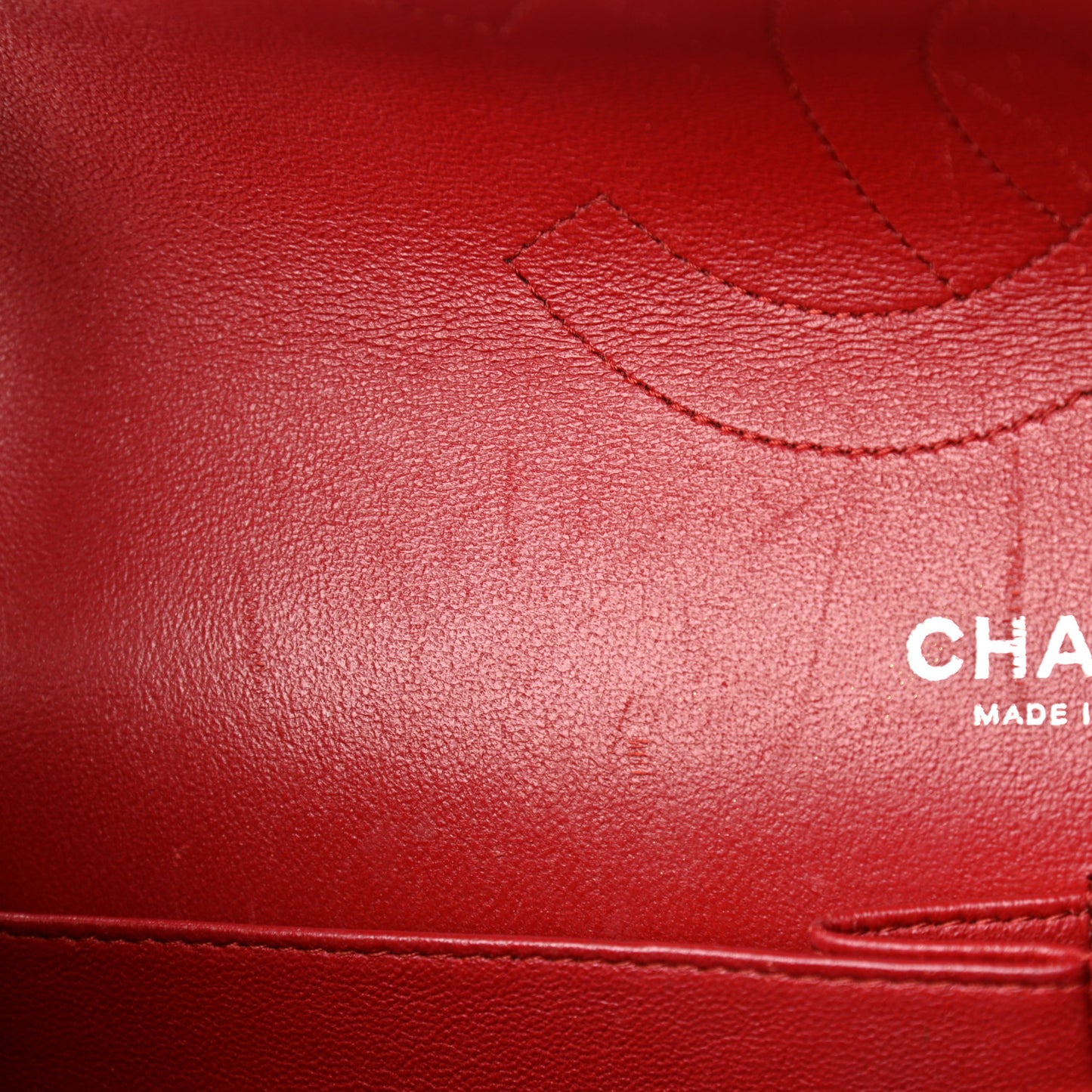 Lambskin Quilted Jumbo Double Flap Red