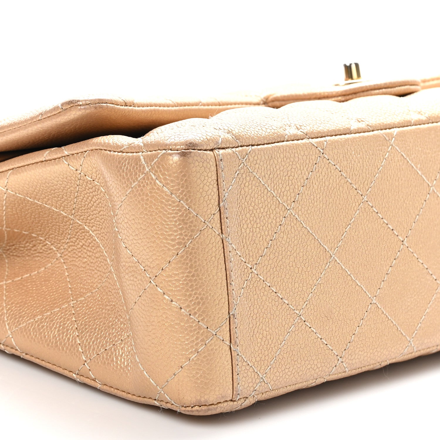Chanel Metallic Caviar Quilted Maxi Double Flap Copper 9 of 11