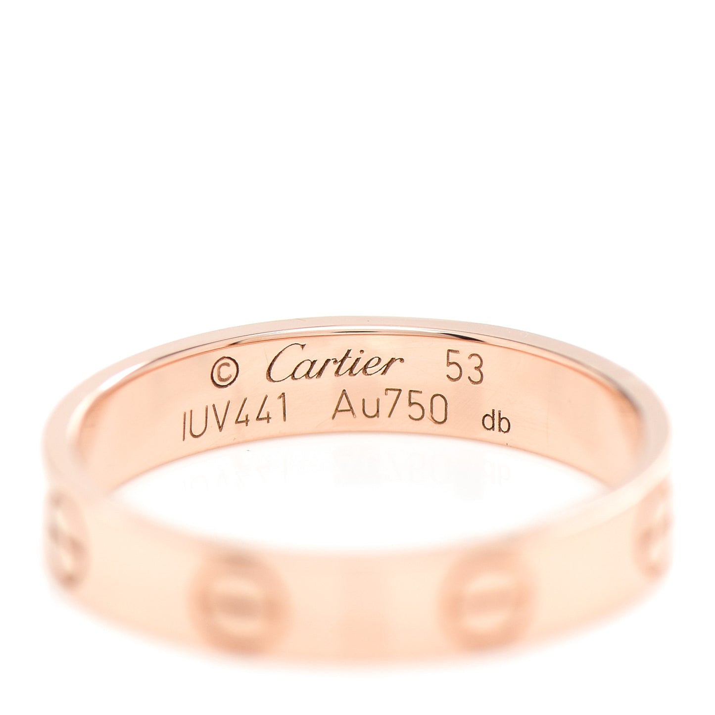 18K Pink Gold 3.5mm LOVE Wedding Band Ring 53 6.25