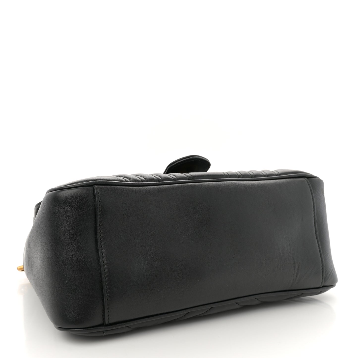 Calfskin Matelasse Small GG Marmont Top Handle Shoulder Bag Black