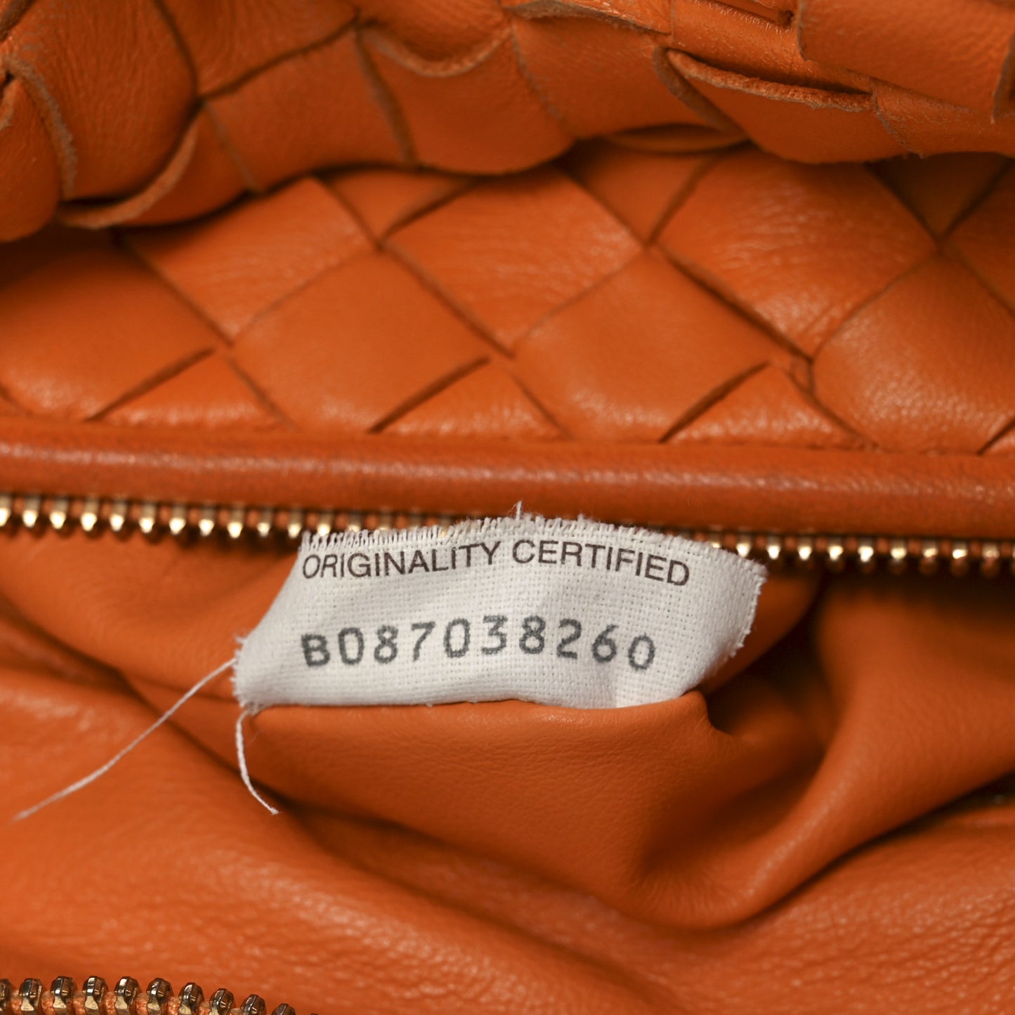 Nappa Intrecciato Small Jodie Twist Orange