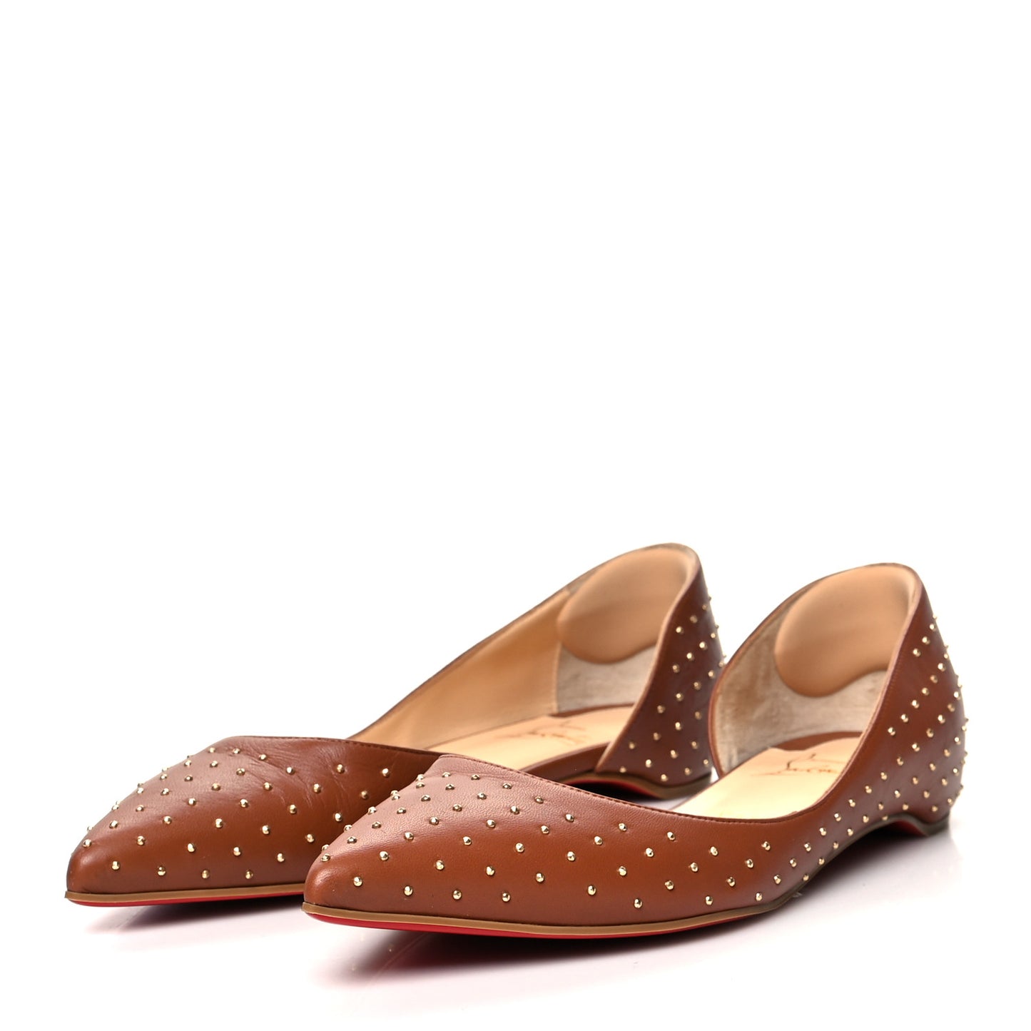 Nappa Studded Iriza Flats 39.5 Cuoio