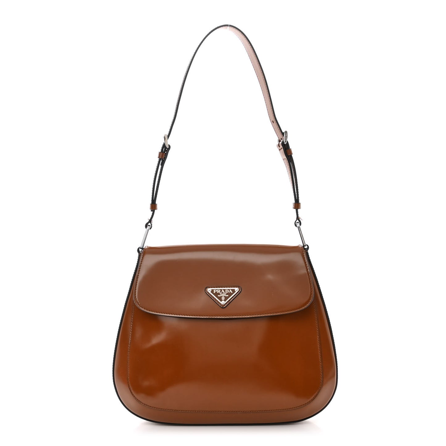 Spazzolato Cleo Flap Adjustable Strap Shoulder Bag Tobacco