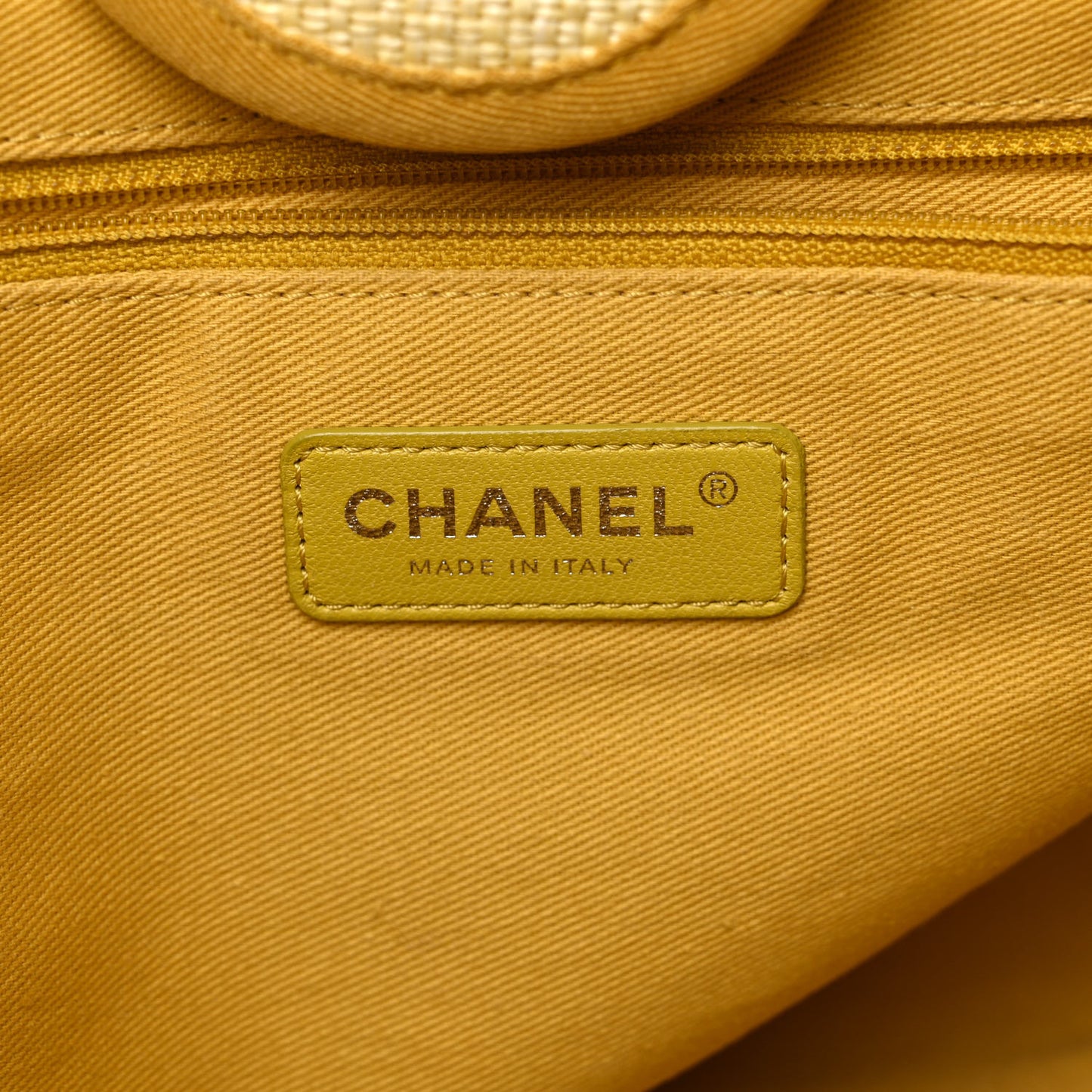 Woven Straw Raffia Medium Deauville Tote Yellow