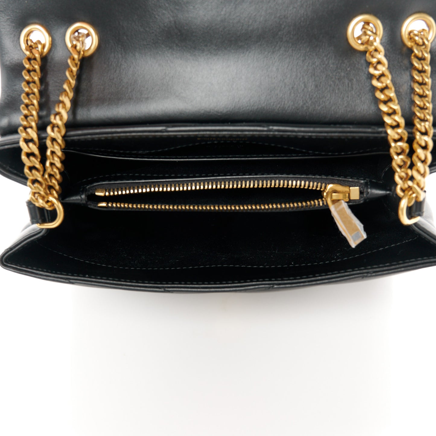Calfskin Y Quilted Monogram Small Loulou Chain Satchel Black
