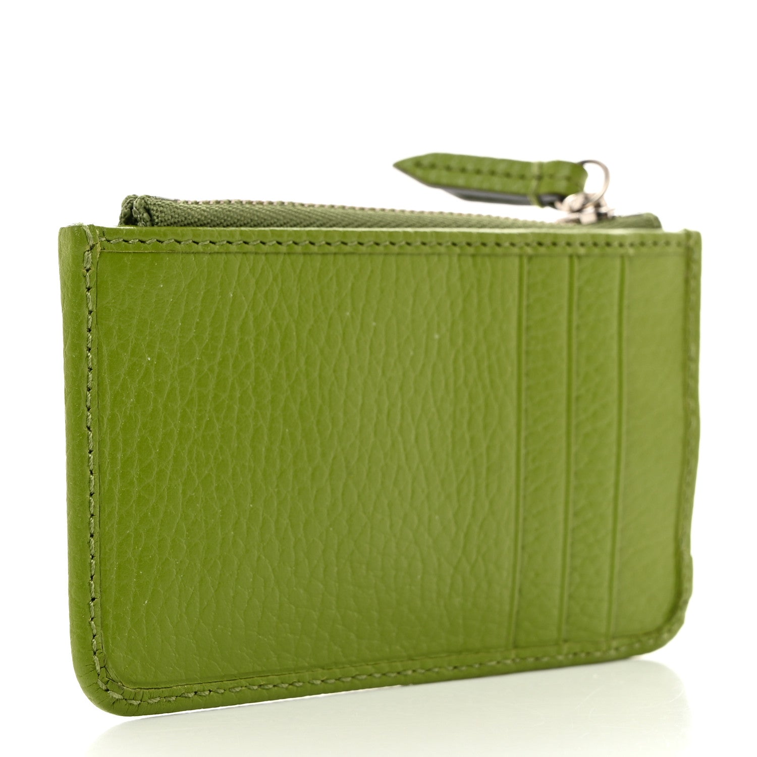 Gucci Dollar Calfskin Enamel Monochrome GG Marmont Key Case Card Holder Lemon Leaf 3 of 7