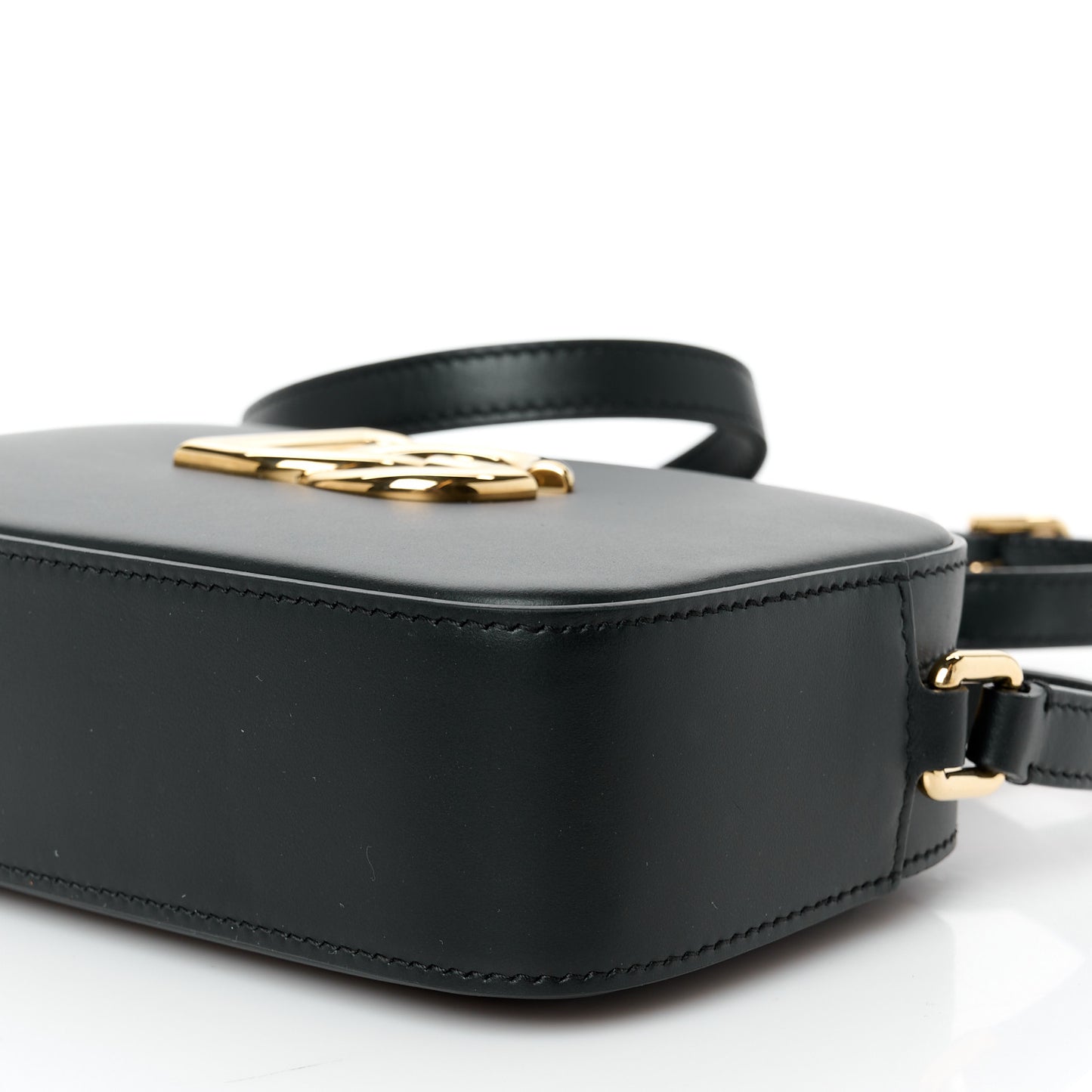 DOLCE GABBANA Calfskin Camera Crossbody Bag Black