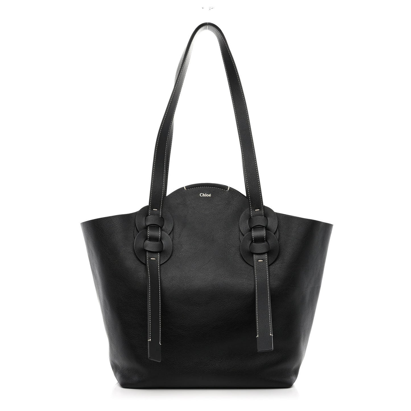 Small Grain Smooth Calfskin Medium Darryl Tote Black