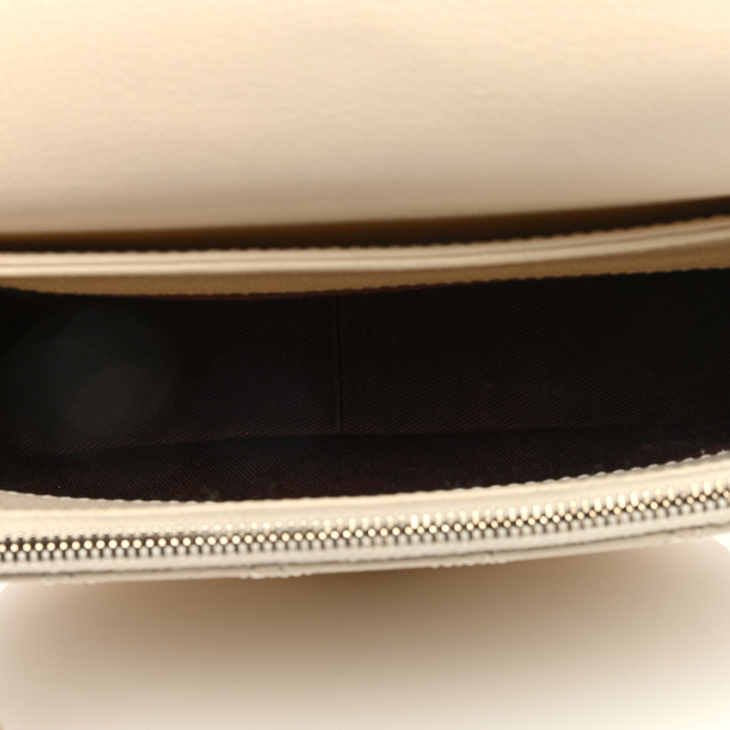 Shiny Calfskin Goatskin Quilted Small Coco Curve Messenger Flap White