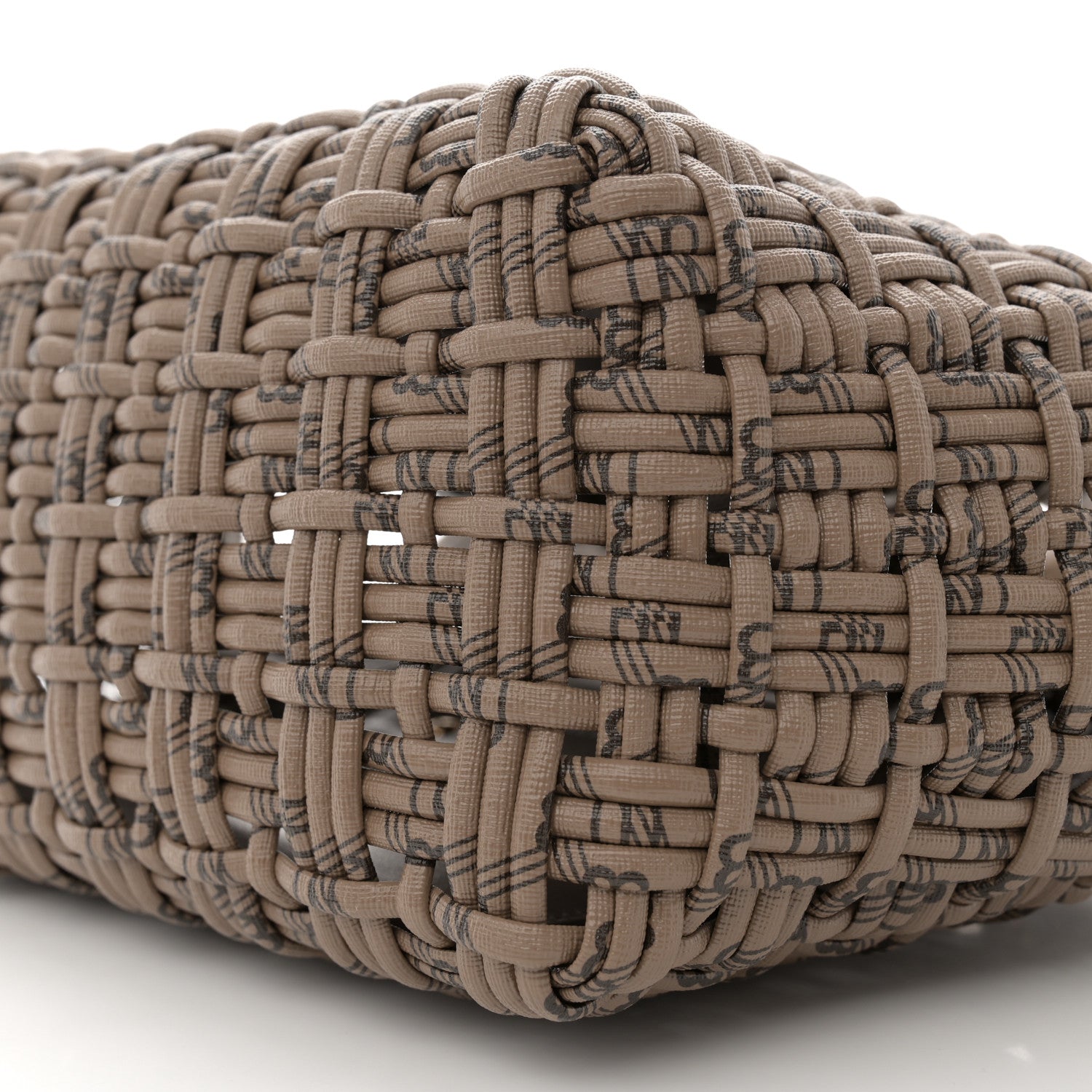 Balenciaga Varnished Faux Calfskin BB Monogram Braided XS Bistro Basket Beige 10 of 10