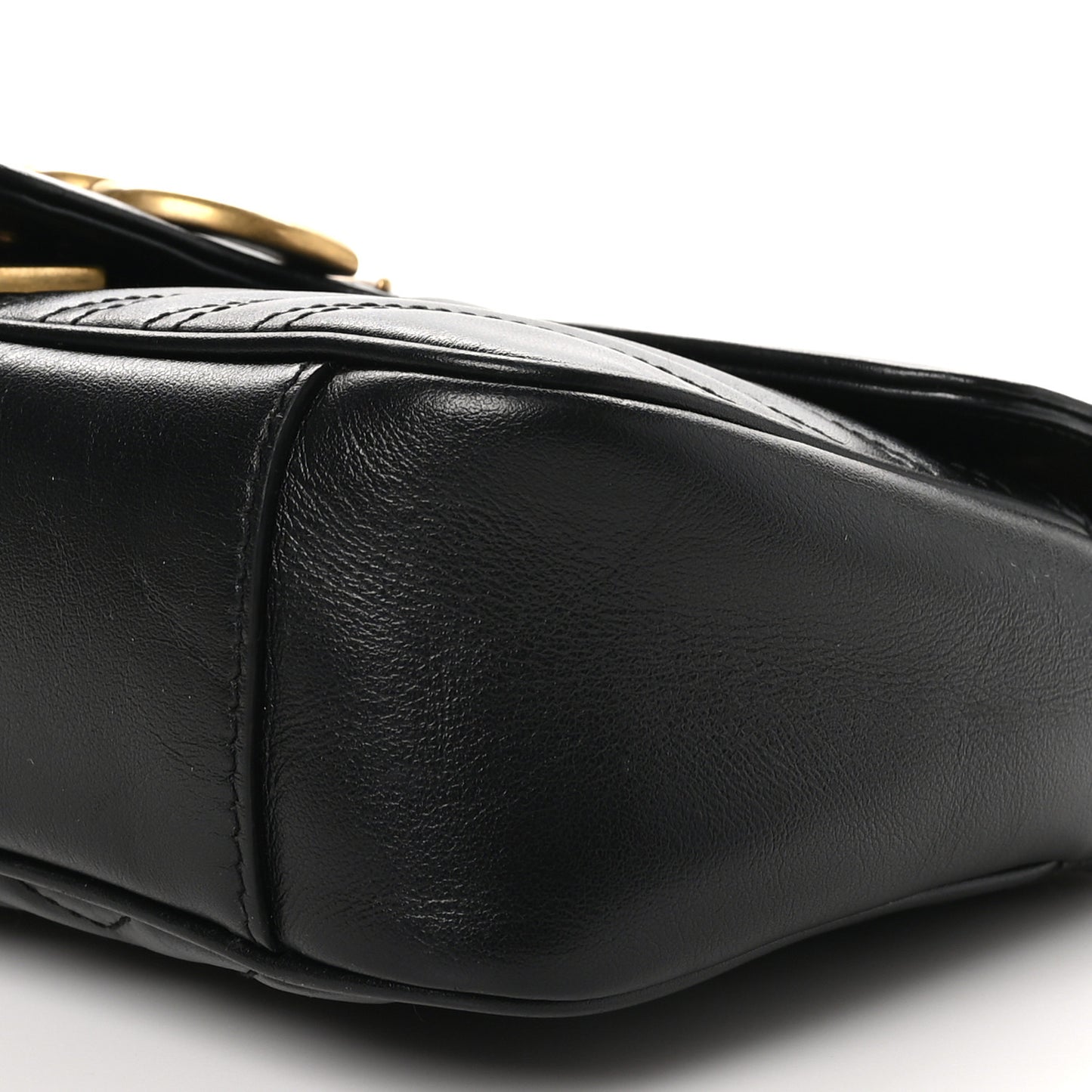 Calfskin Matelasse Small GG Marmont Shoulder Bag Black