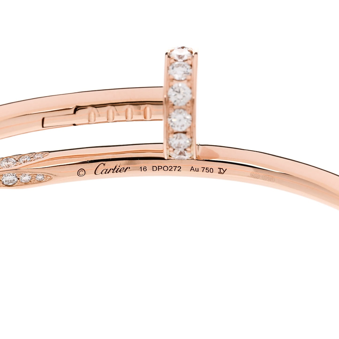 18K Pink Gold Diamond Juste Un Clou Bracelet 16