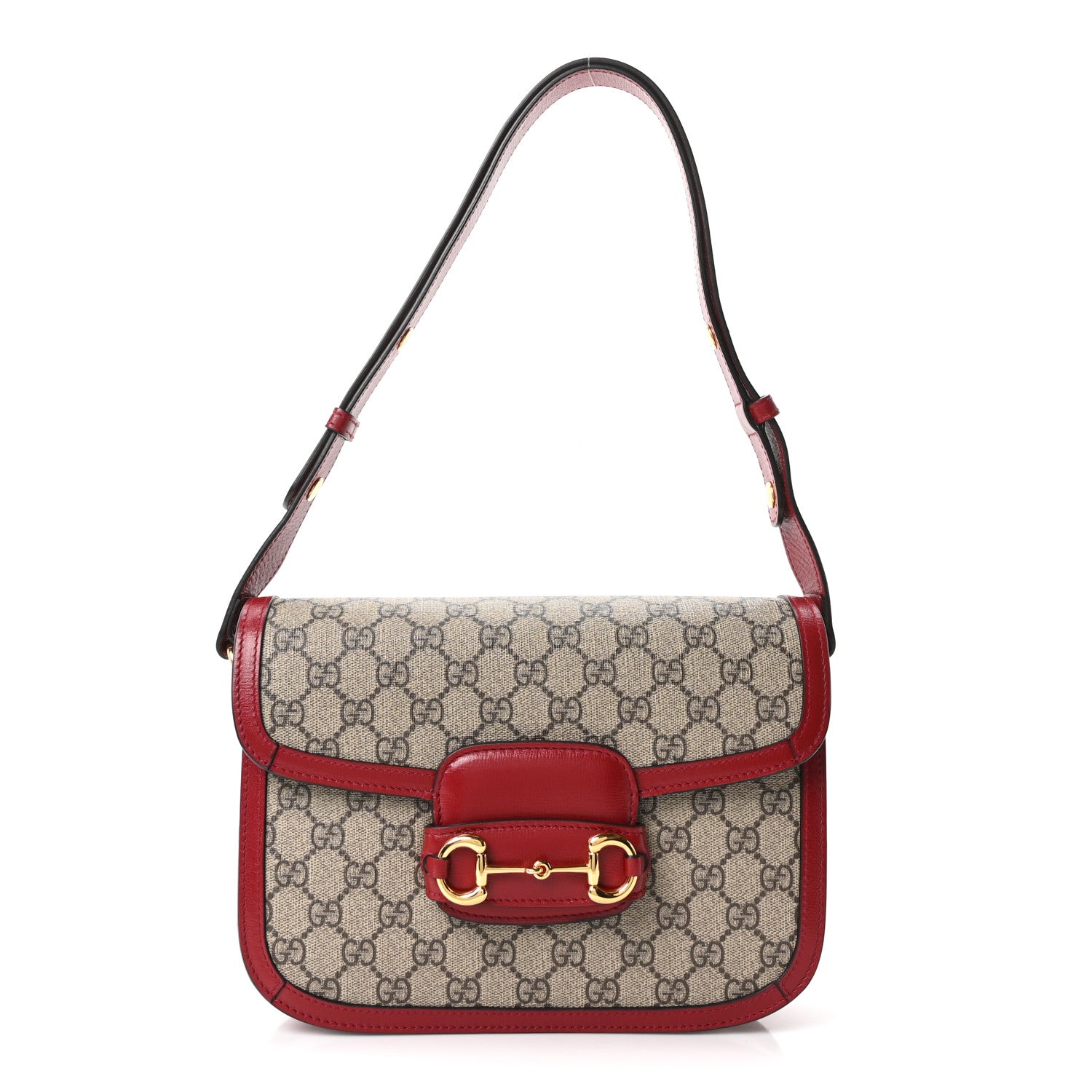Gucci GG Supreme Monogram Azalea Calfskin Horsebit 1955 Shoulder