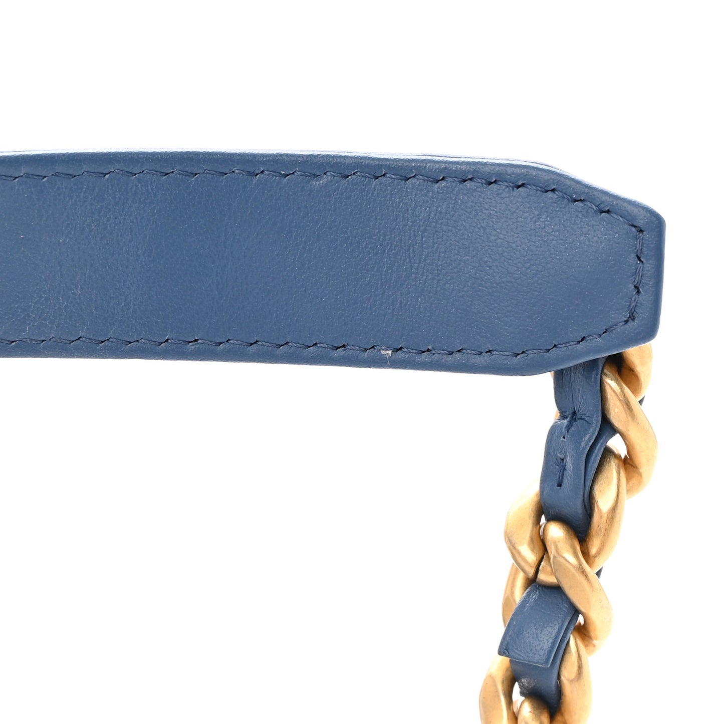 Denim Quilted Chanel 19 Wallet On Chain WOC Blue