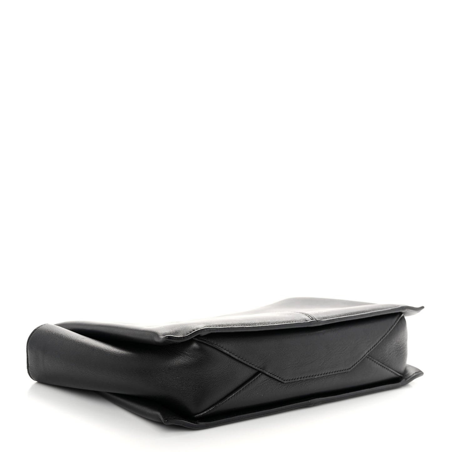 Smooth Calfskin Tri-Fold Clutch on Chain Black