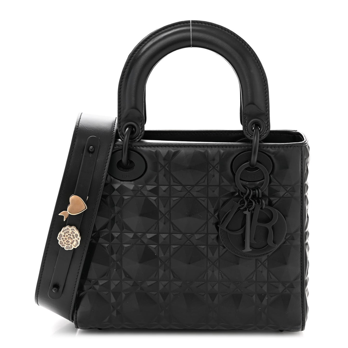 Calfskin Cannage Diamond Small My ABCDior Lady Dior Black