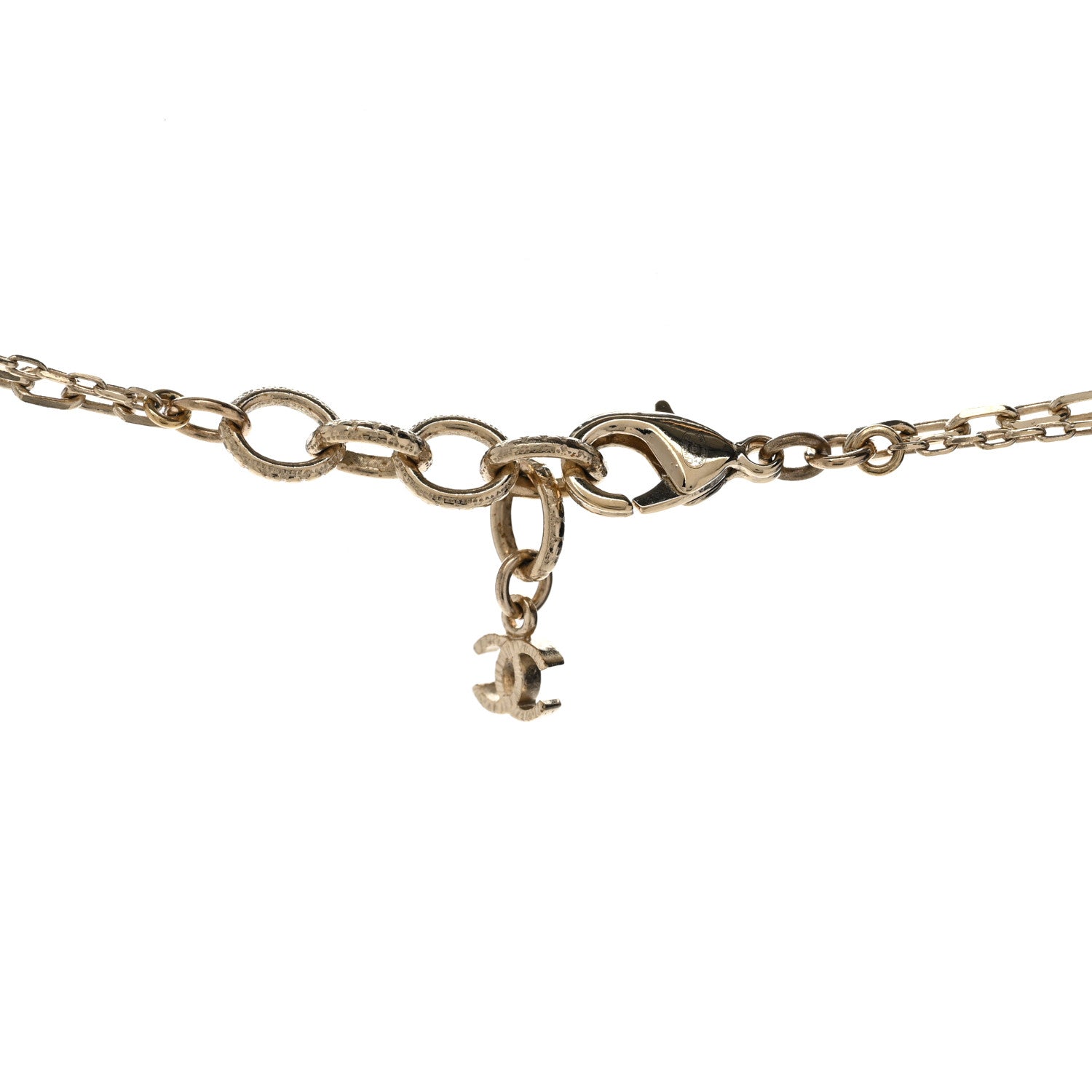 Chanel Quilted I Heart Chanel Logo Necklace Gold 5 of 6