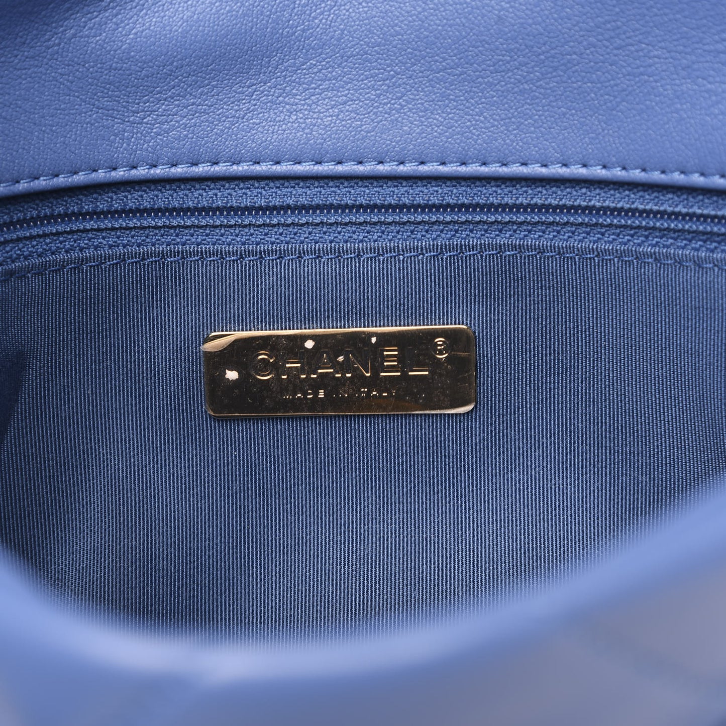 Lambskin Quilted Medium 19 Flap Blue