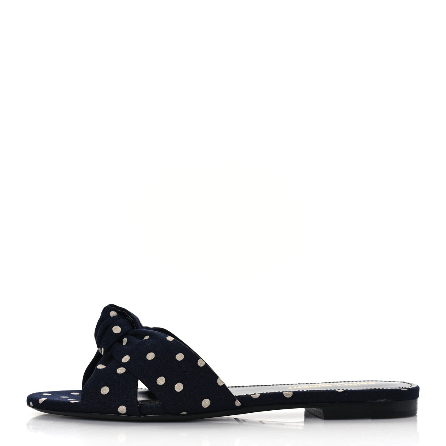 Saint Laurent Canvas Polka Dot Bianca Slide Sandals 36 Blue 1 of 9