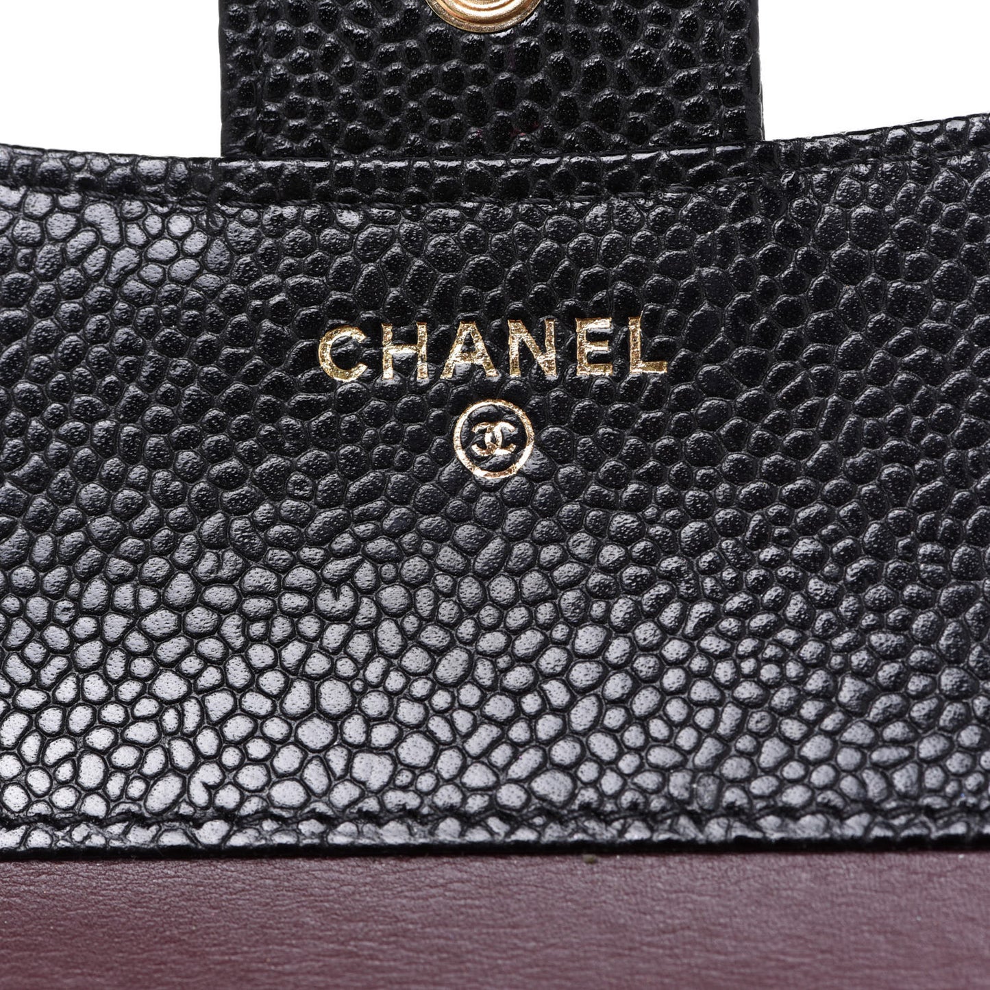 Caviar Quilted Compact Flap Wallet Black