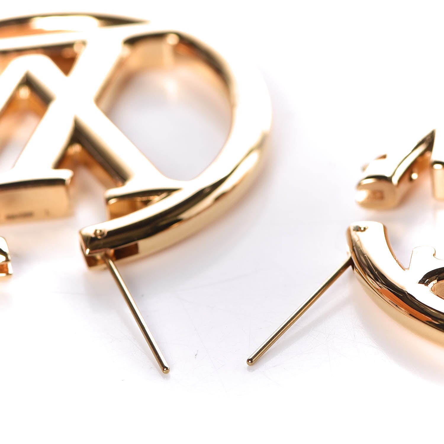 Louis Vuitton Metal Louise Hoop Earrings Gold 6 of 6