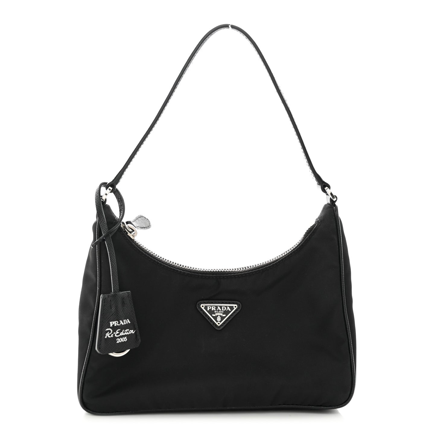 Tessuto Nylon Saffiano Mini Re-Edition 2005 Bag Black