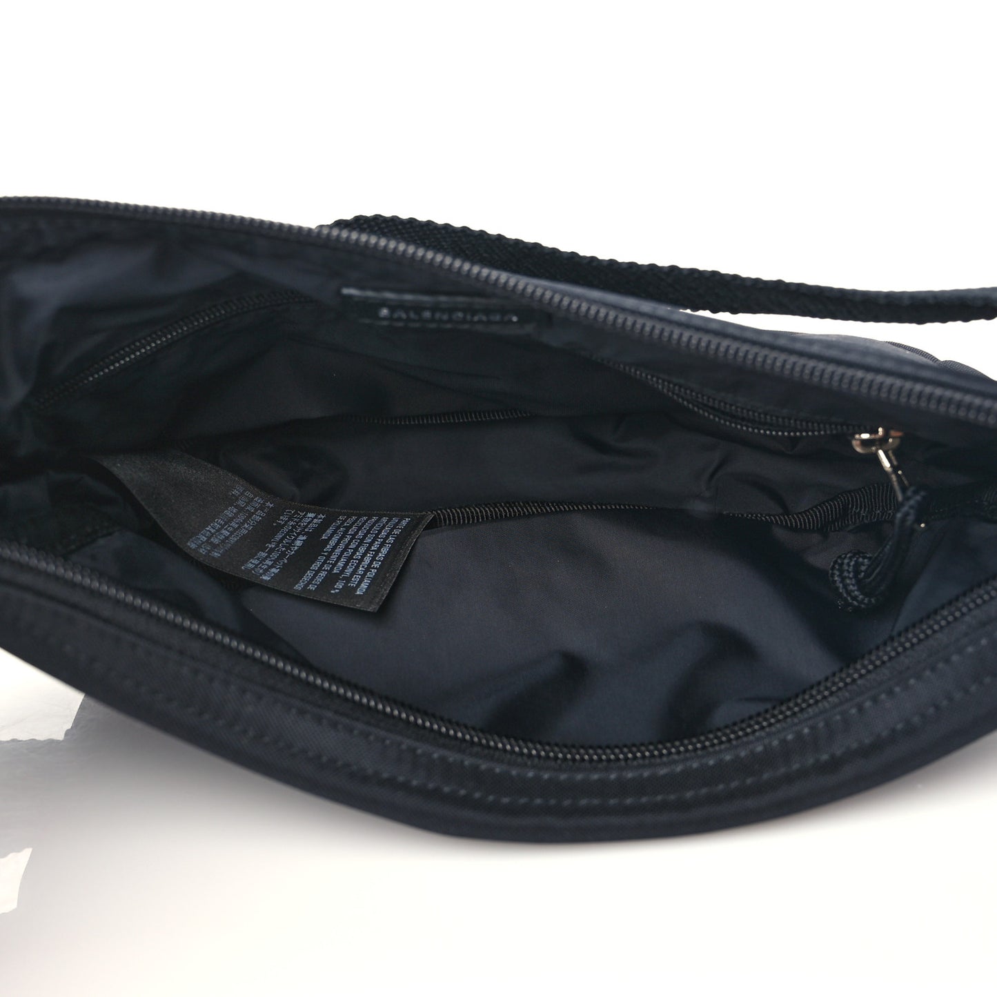 Recycled Sport Nylon Logo Embroidered Wheel Sling Bag Black White