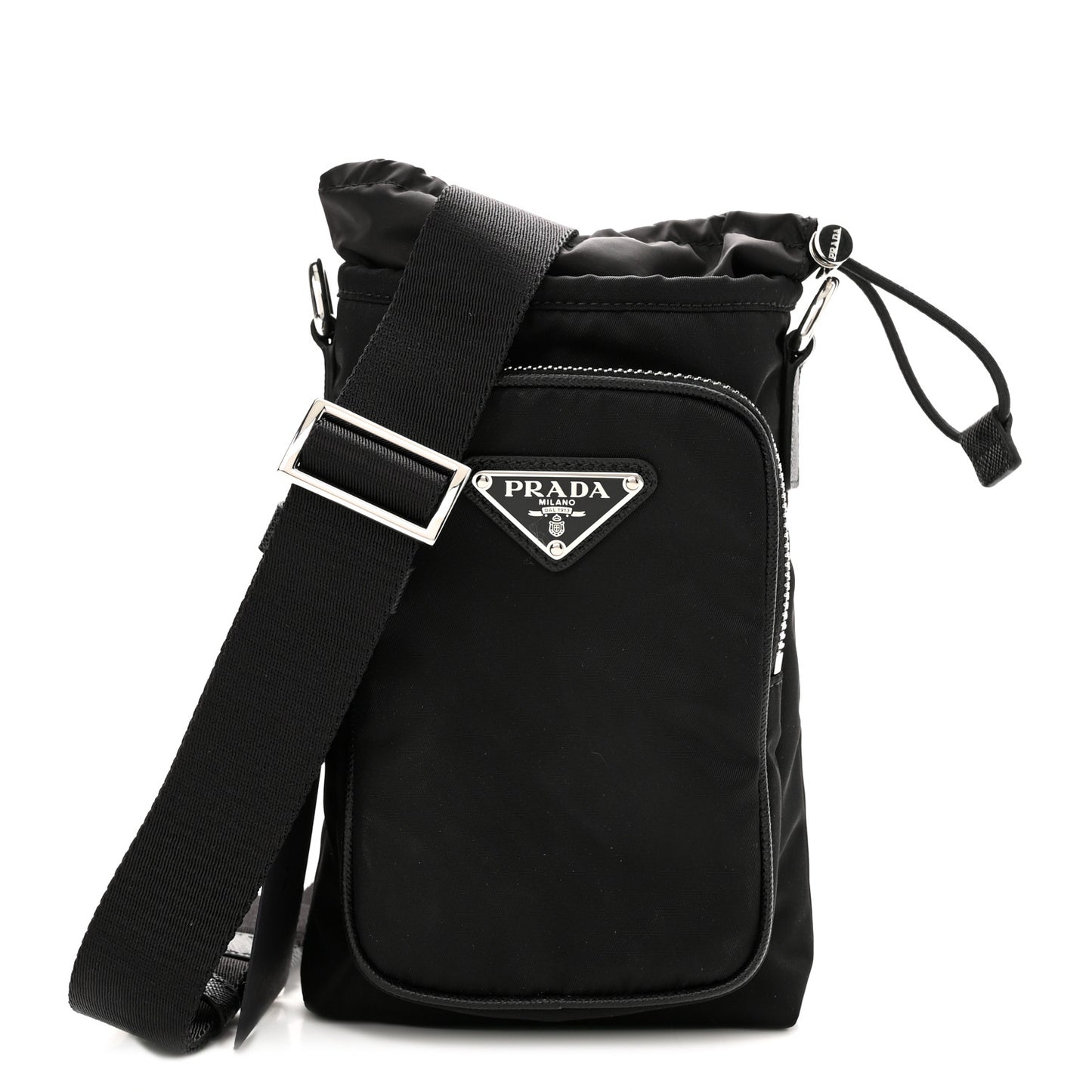Tessuto Nylon Saffiano Phone Case Crossbody Black