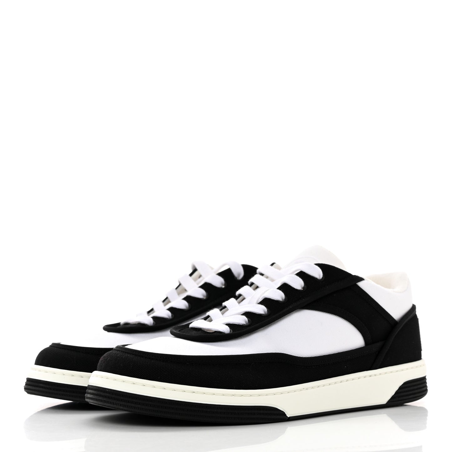Fabric Womens Logo Sneakers 39.5 Black White