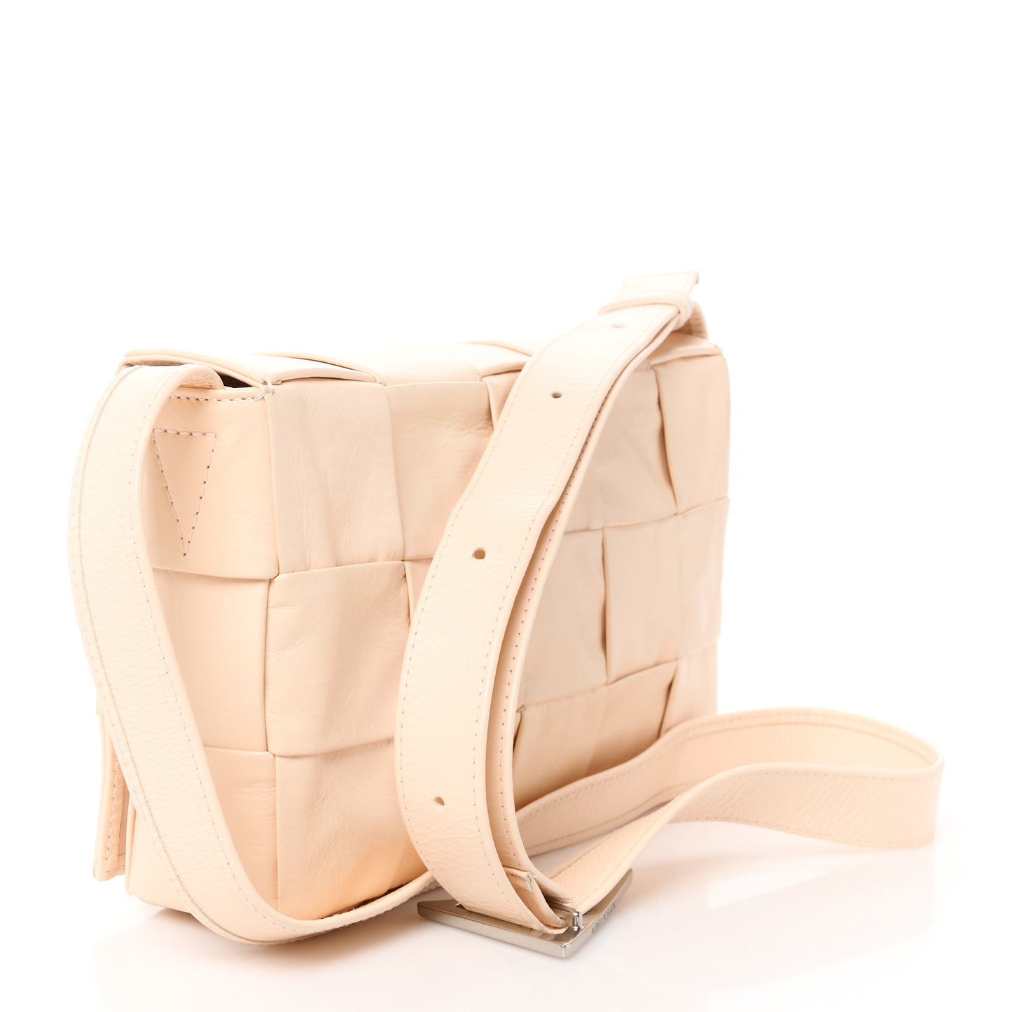 Paper Calfskin Maxi Intrecciato Cassette Crossbody Bag Melon Washed