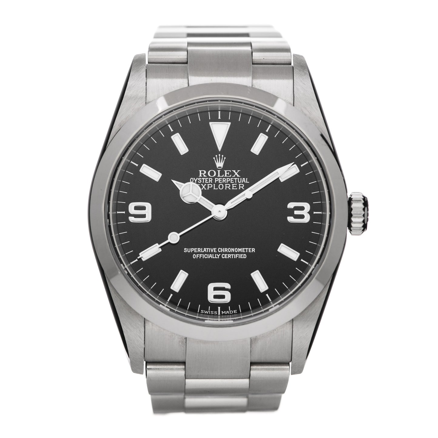 Stainless Steel 36mm Oyster Perpetual Explorer Watch Black 114270