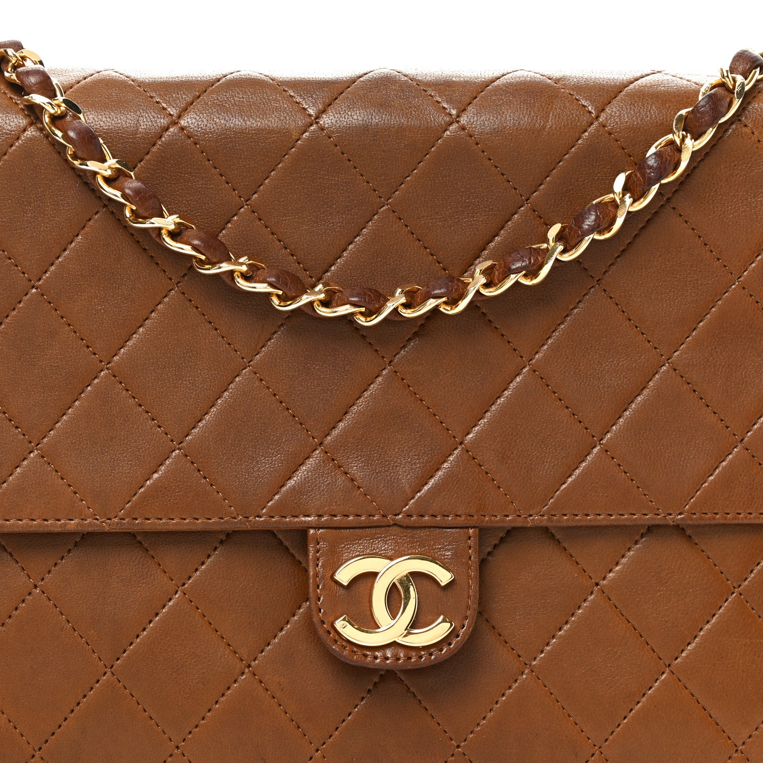 Chanel Lambskin Quilted Medium Single Flap Brown 8 of 11