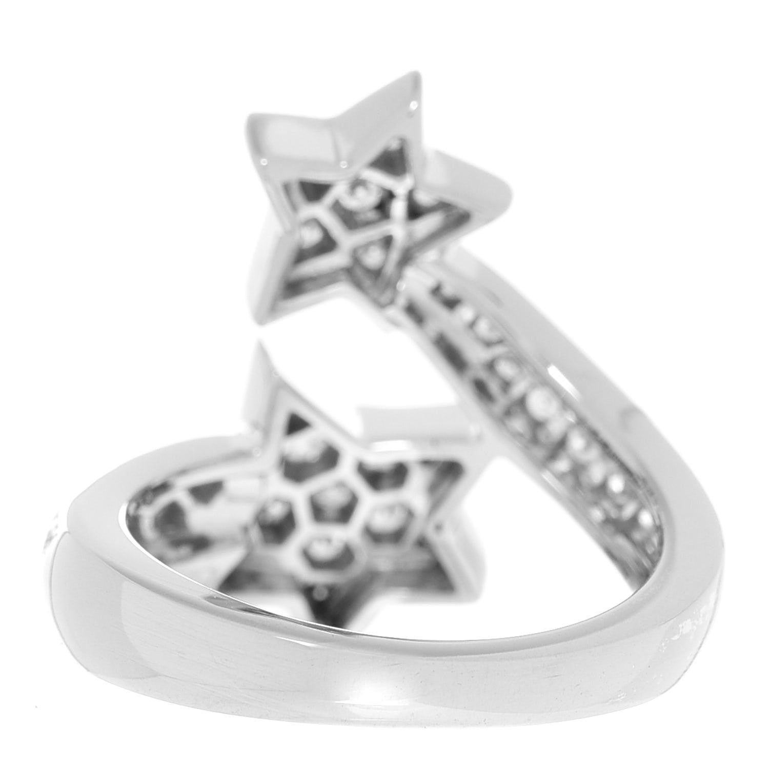 Chanel 18K White Gold Diamond Comete Geode Ring 52 6 3 of 5