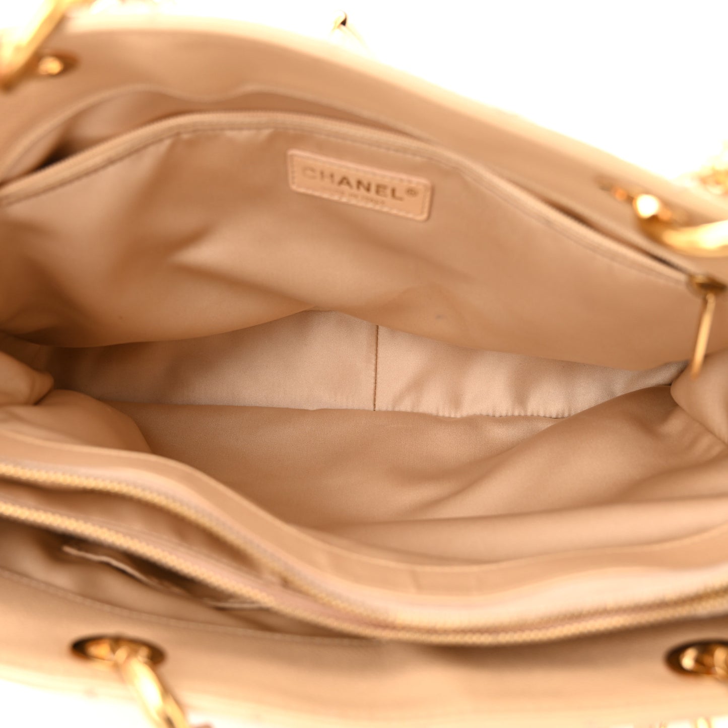 Caviar Quilted Grand Shopping Tote GST Beige Clair