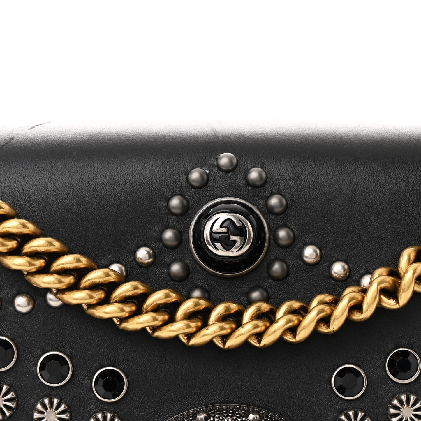 Calfskin Studded Small Dionysus Shoulder Bag Black