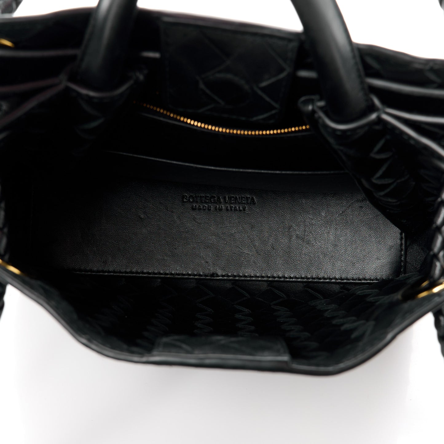 Nappa Intrecciato Small Andiamo Shoulder Bag Black