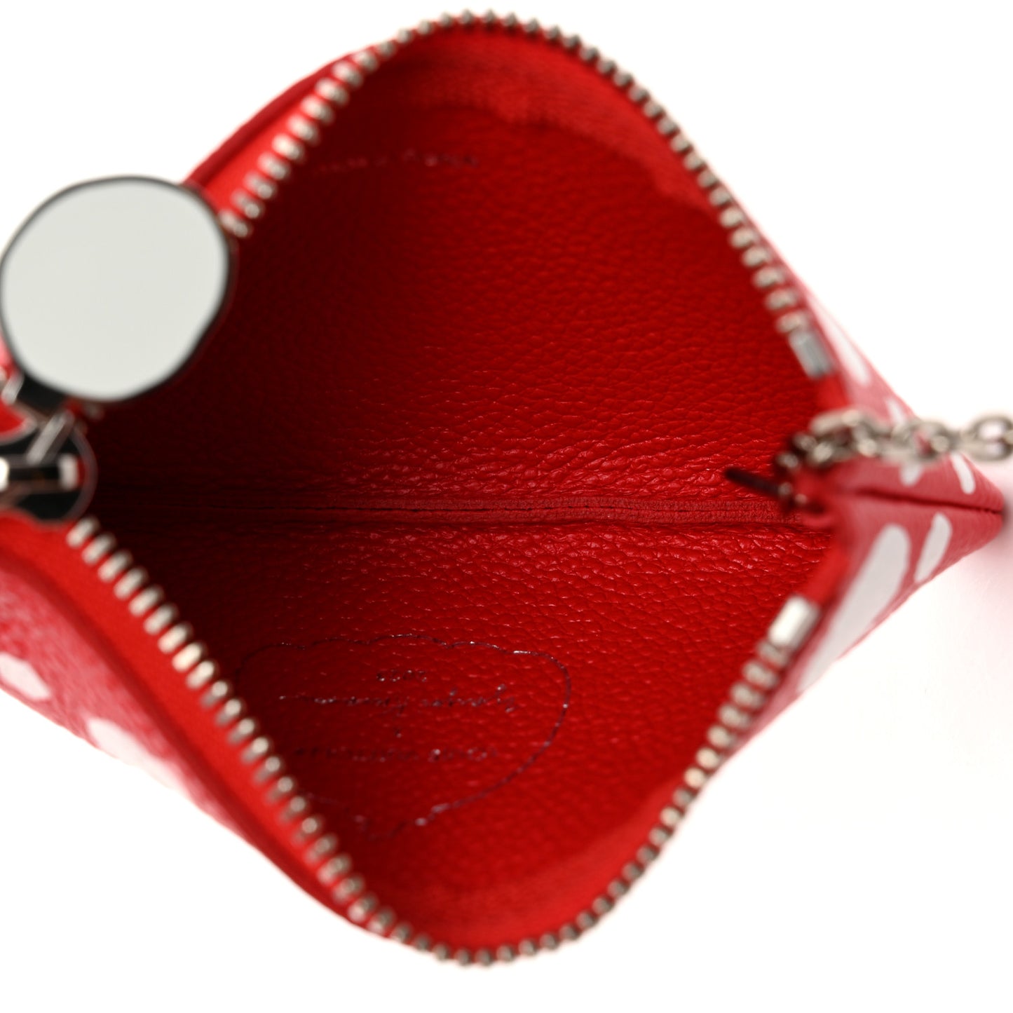 LV X YK Empreinte Infinity Dots Key Pouch Red White