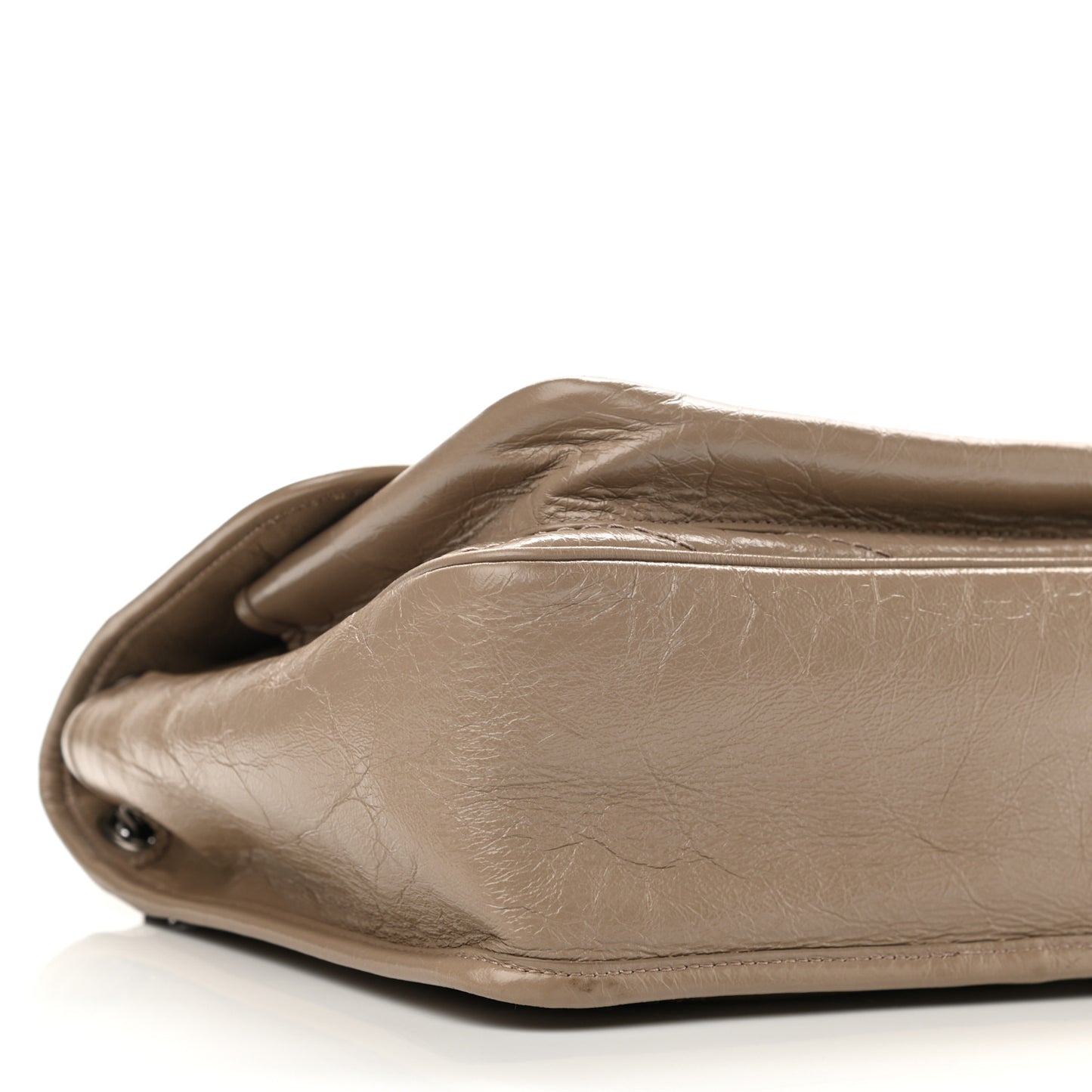 Crinkled Calfskin Matelasse Monogram Medium Niki Chain Satchel Light Natural