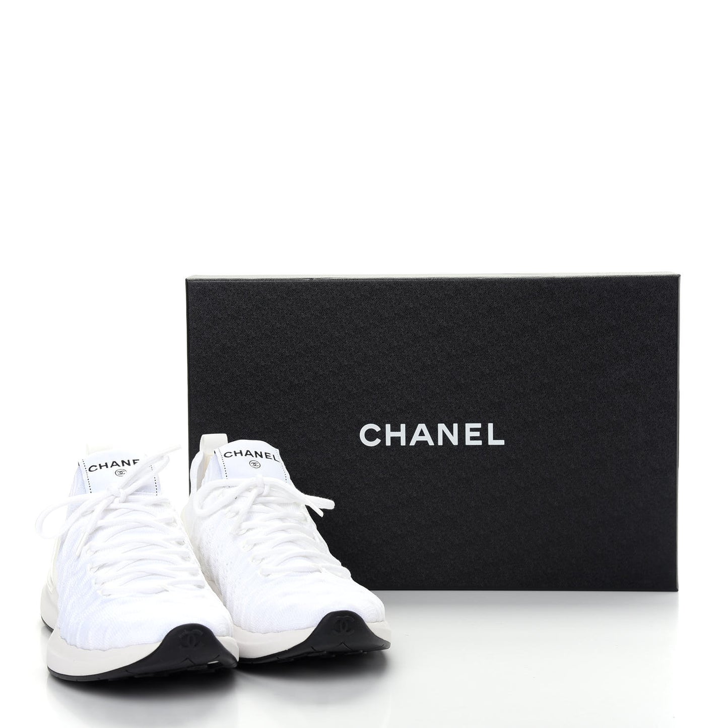 Fabric Logo Sneakers 38 White