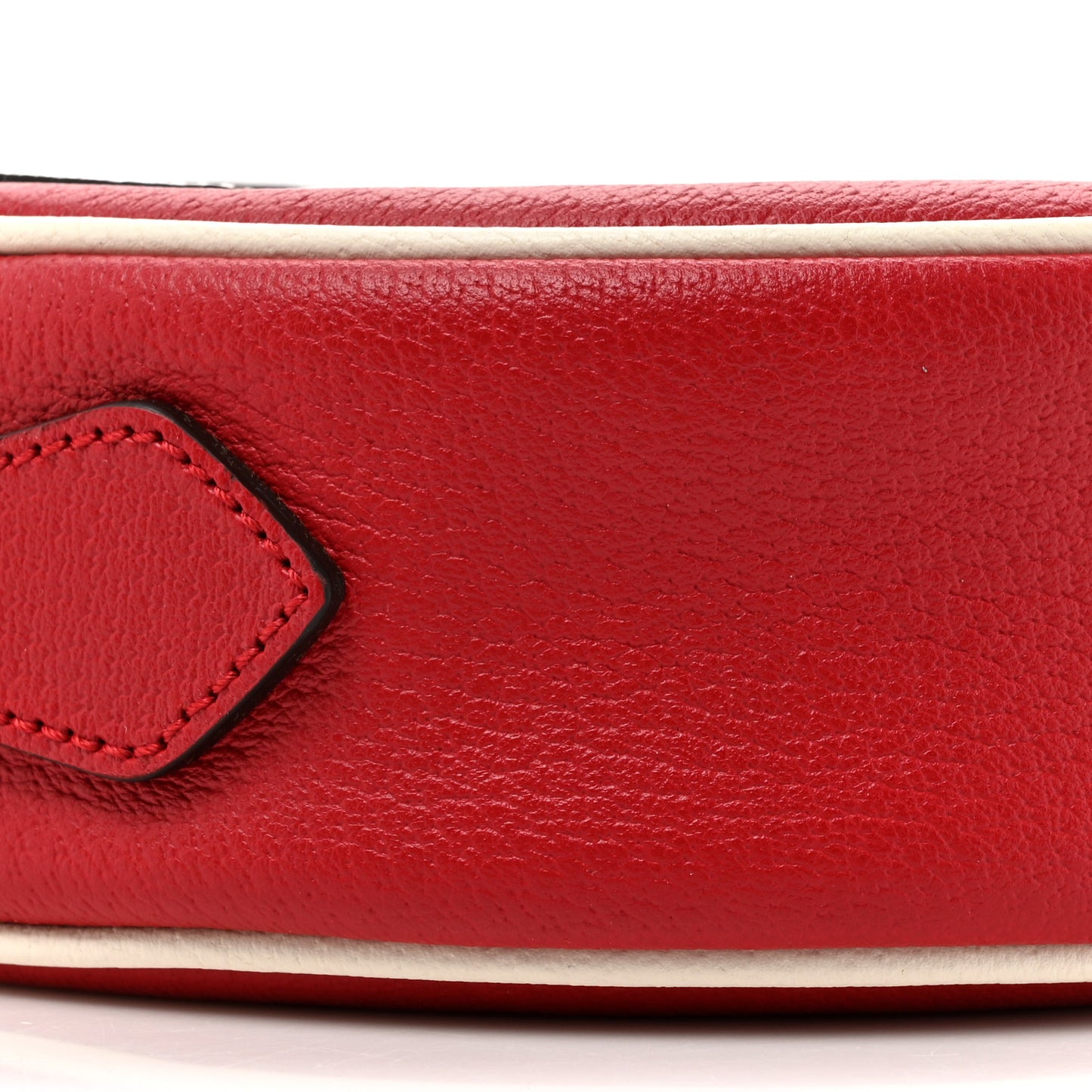 X ADIDAS Calfskin Small Ophidia Round Shoulder Bag White Red